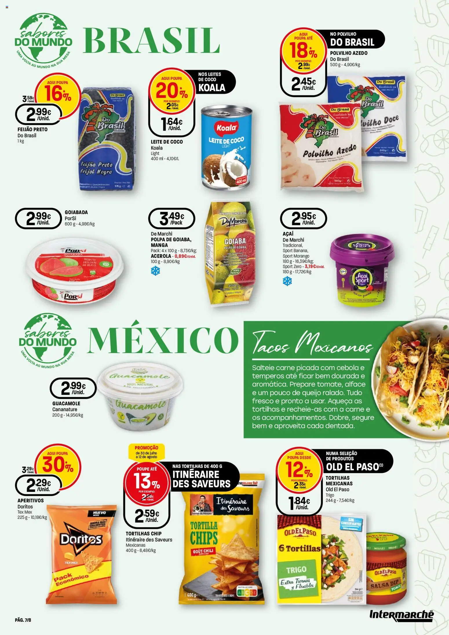 Intermarché Folheto Contact │ válido de 30/07/2026 | Página: 7 | Produtos: Dourada, Açai, Carne picada, Leite