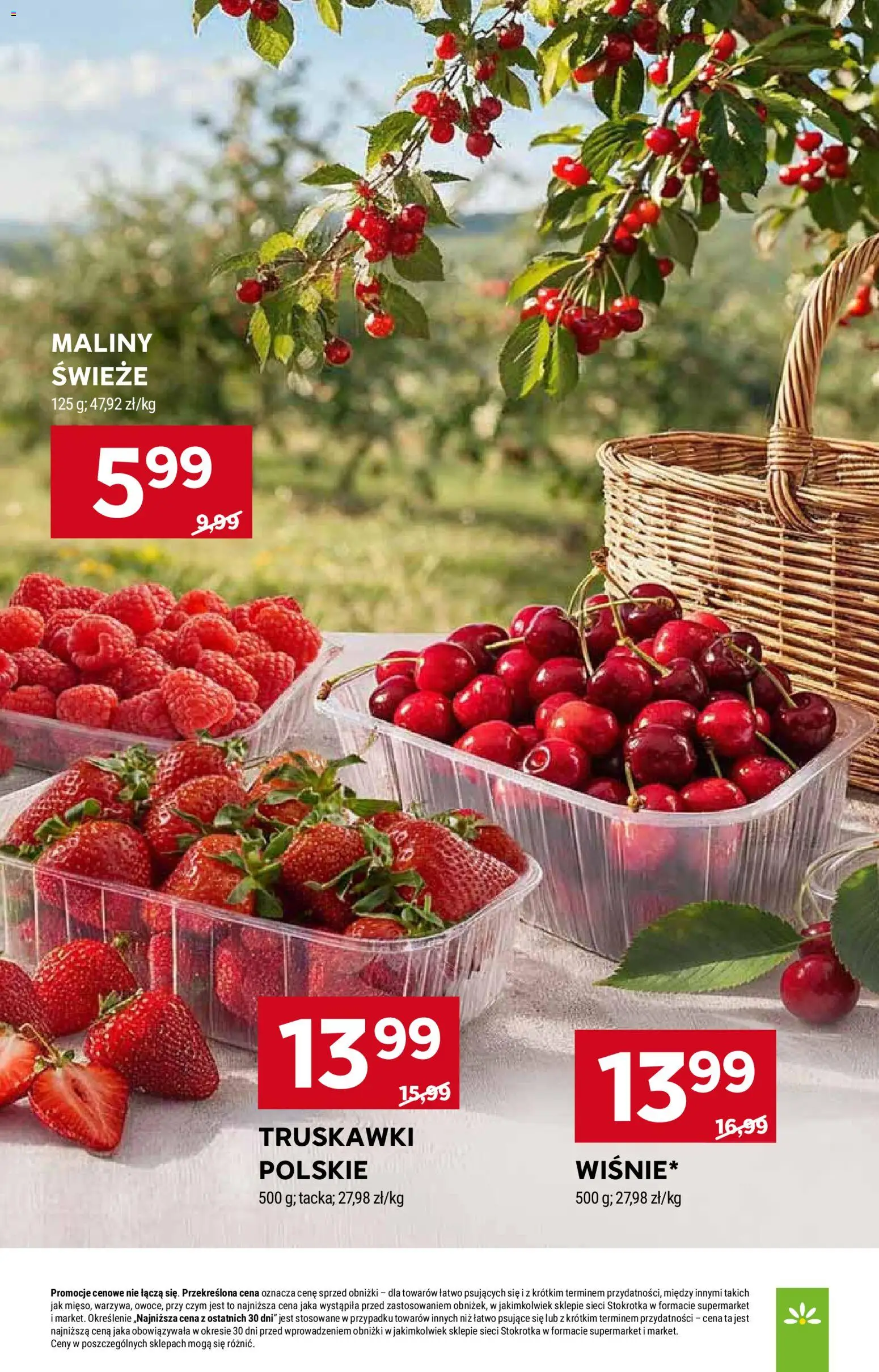 Stokrotka gazetka - Market od 23.07.2026 | Strona: 17 | Produkty: Maliny, Stokrotka, Truskawki