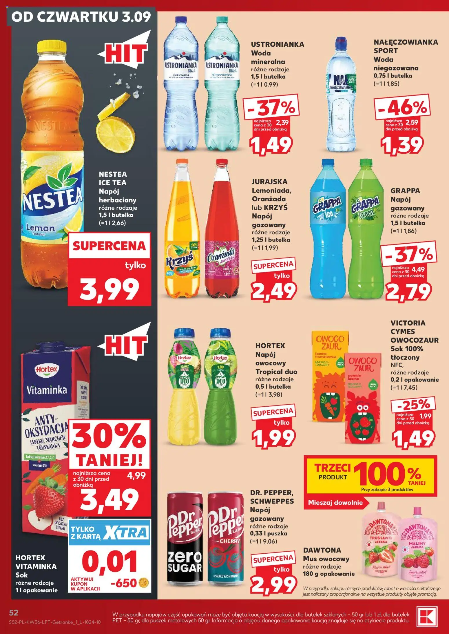 Kaufland Polsko leták od 03.09.2026 | Strana: 52 | Produkty: Nestea, Jablka, Maliny, Ice tea