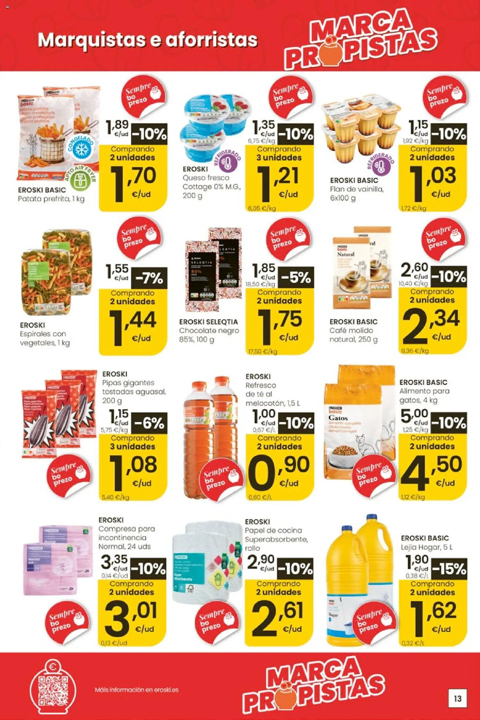 Eroski Quieres ahorrar conmigo │ válido desde el 14.05.2026 | Página: 13 | Productos: Queso, Café, Chocolate, Cocina