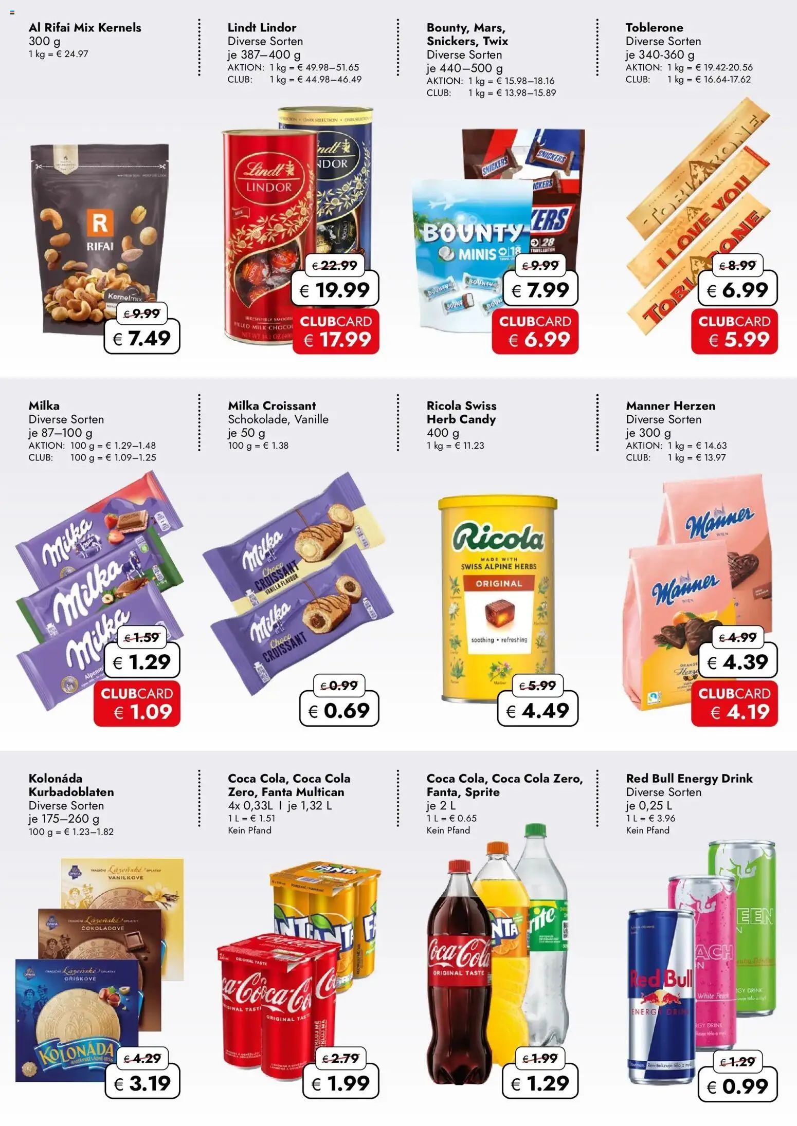 Travel Free Aktionsangebote – gültig ab 01.05.2026 | Seite: 8 | Produkte: Red bull, Sprite, Snickers, Lindt