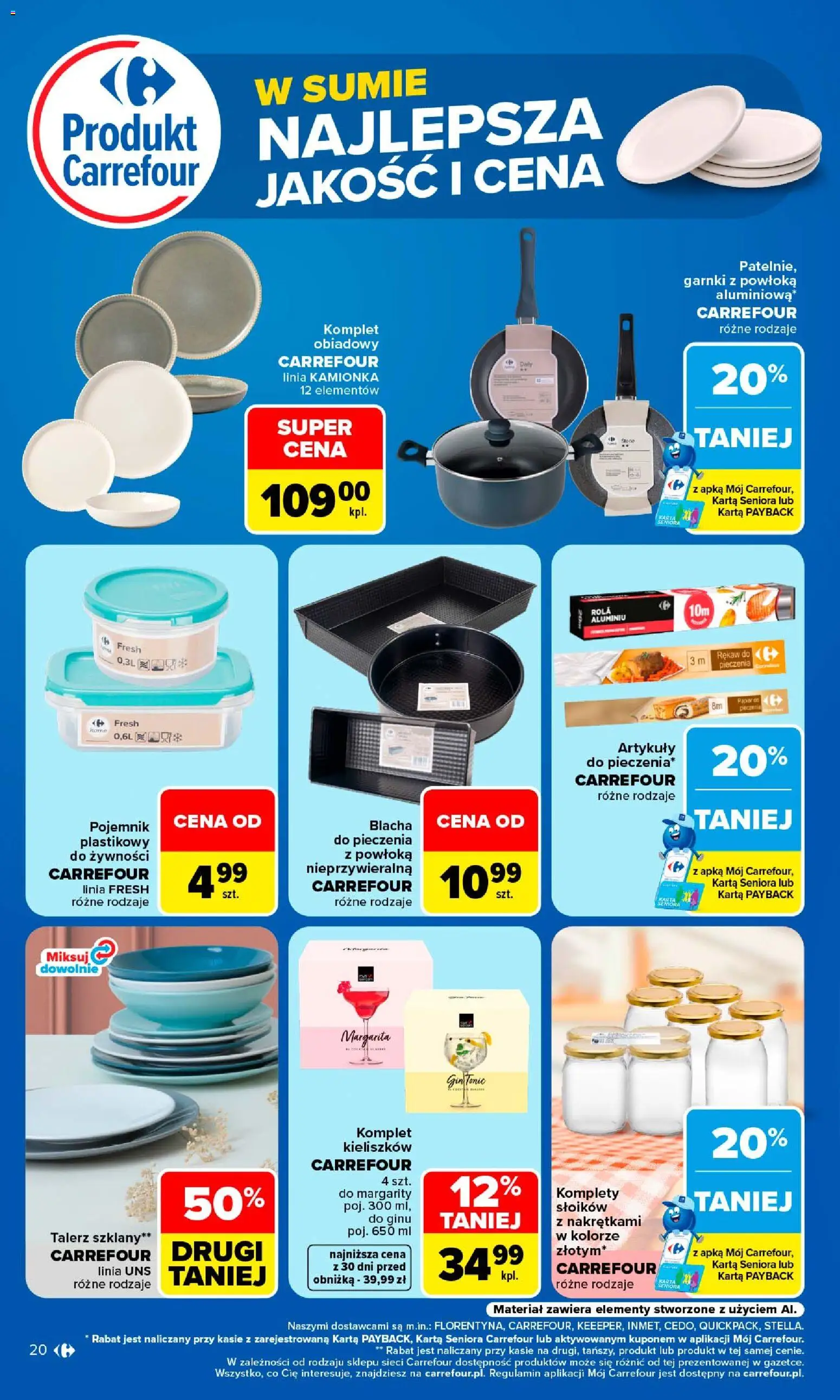 Carrefour gazetka - Najlepsza jakość i cena od 24.08.2026 | Strona: 20 | Produkty: Karta, Rękaw do pieczenia, Garnki
