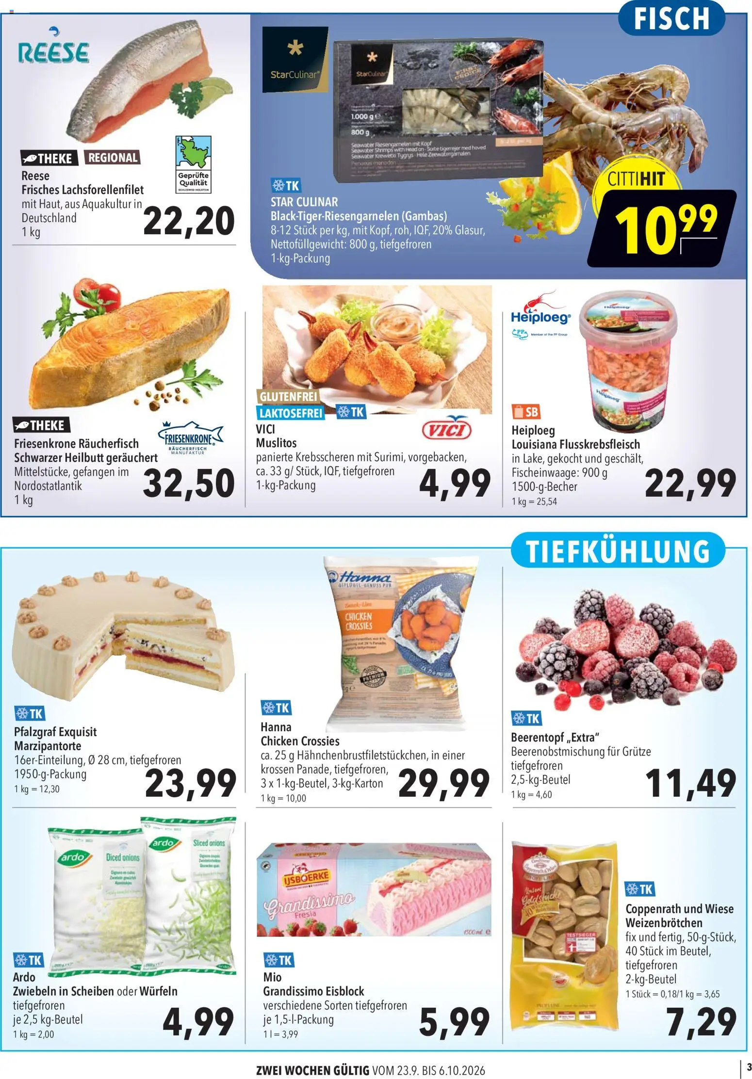 CITTI Markt Aktuelle Angebote für Profis – gültig ab 23.09.2026 | Seite: 3 | Produkte: Theke, Fisch, Zwiebeln