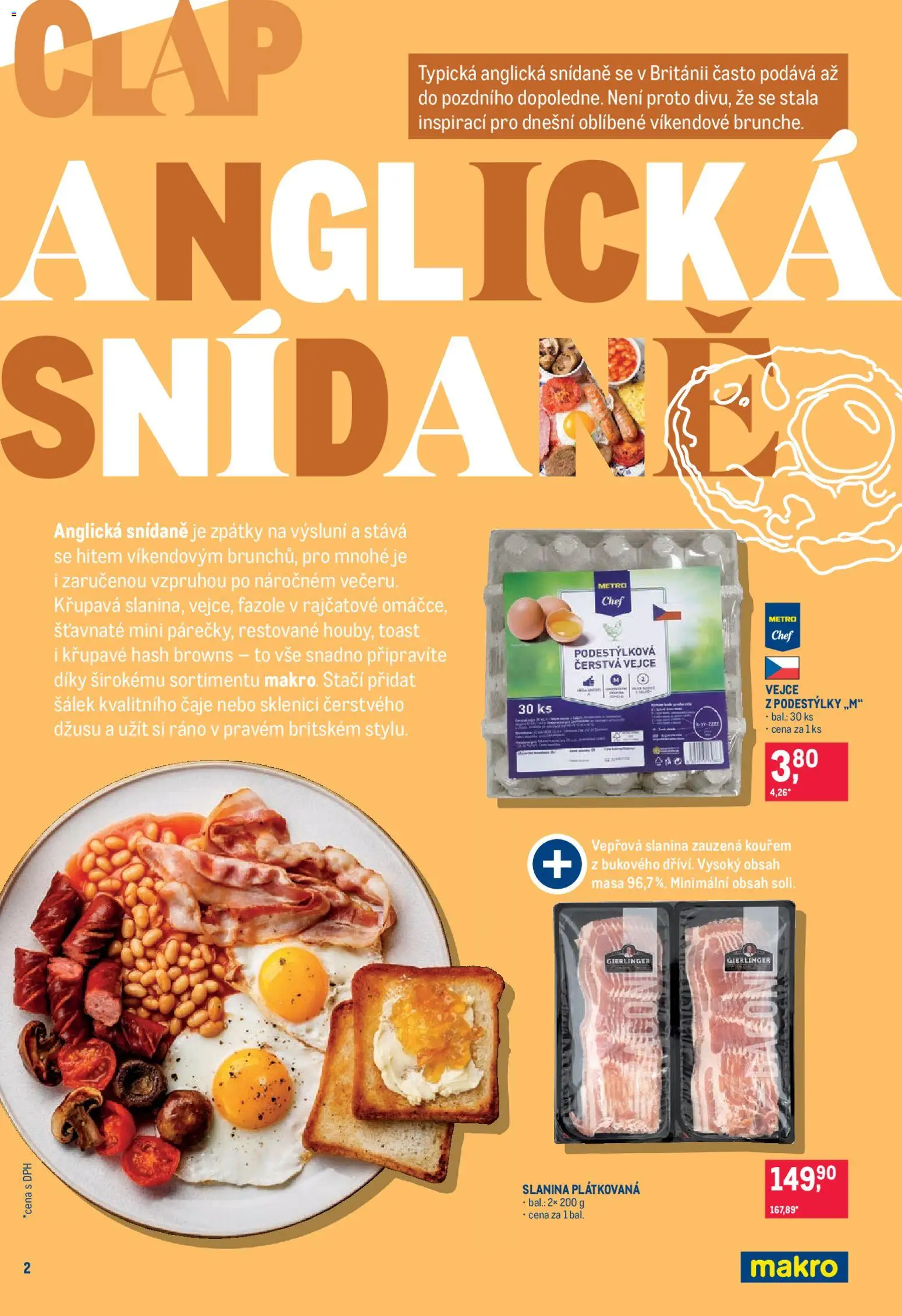 Makro leták - Pro milovníky jídla od 26.08.2026 | Strana: 2 | Produkty: Čaje, Fazole, Slanina, Šťáva