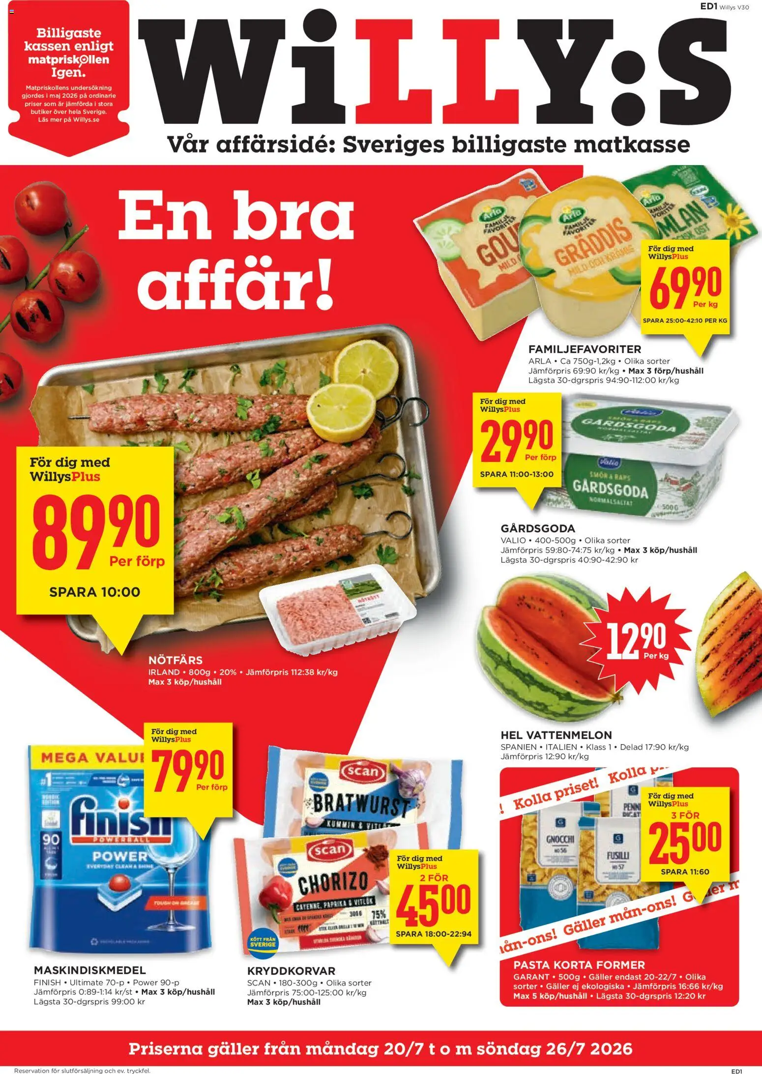 Willys erbjudanden från 20/07/2026 > reklamblad catalogue cover