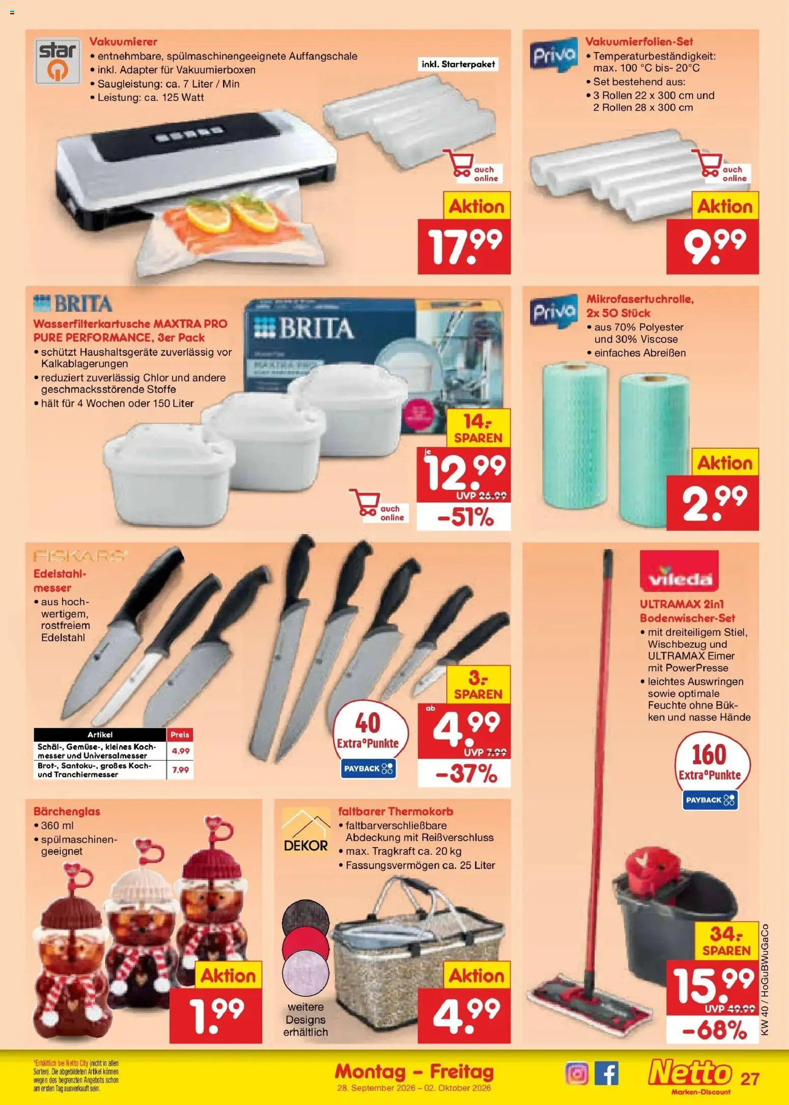 Netto Marken-Discount Prospekt Augustusburg – gültig ab 28.09.2026 | Seite: 39 | Produkte: Adapter, Vakuumierer