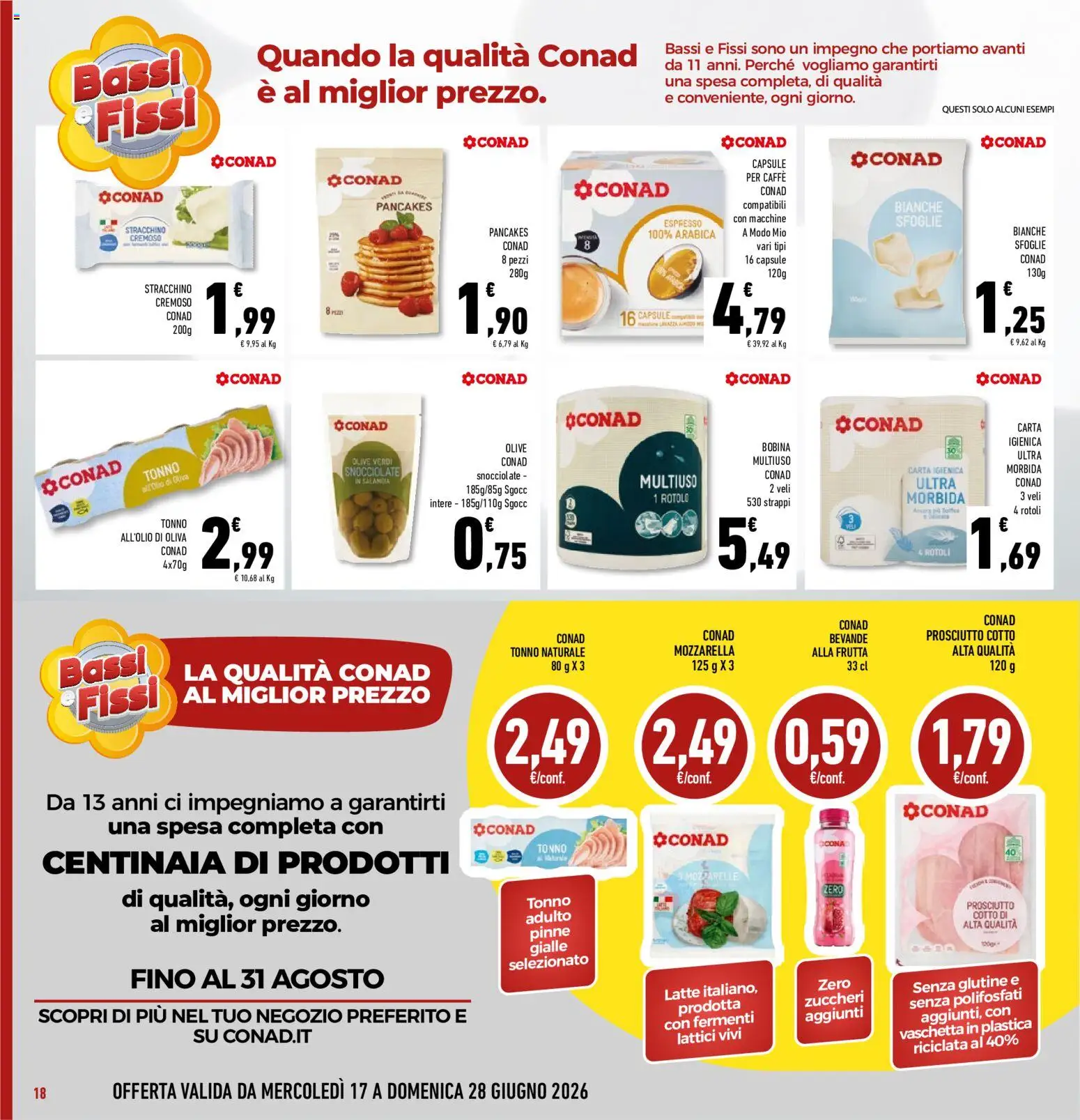 Volantino Conad del 17.06.2026 | Pagina: 18 | Prodotti: Caffè, Olio, Pinne, Olio di Oliva
