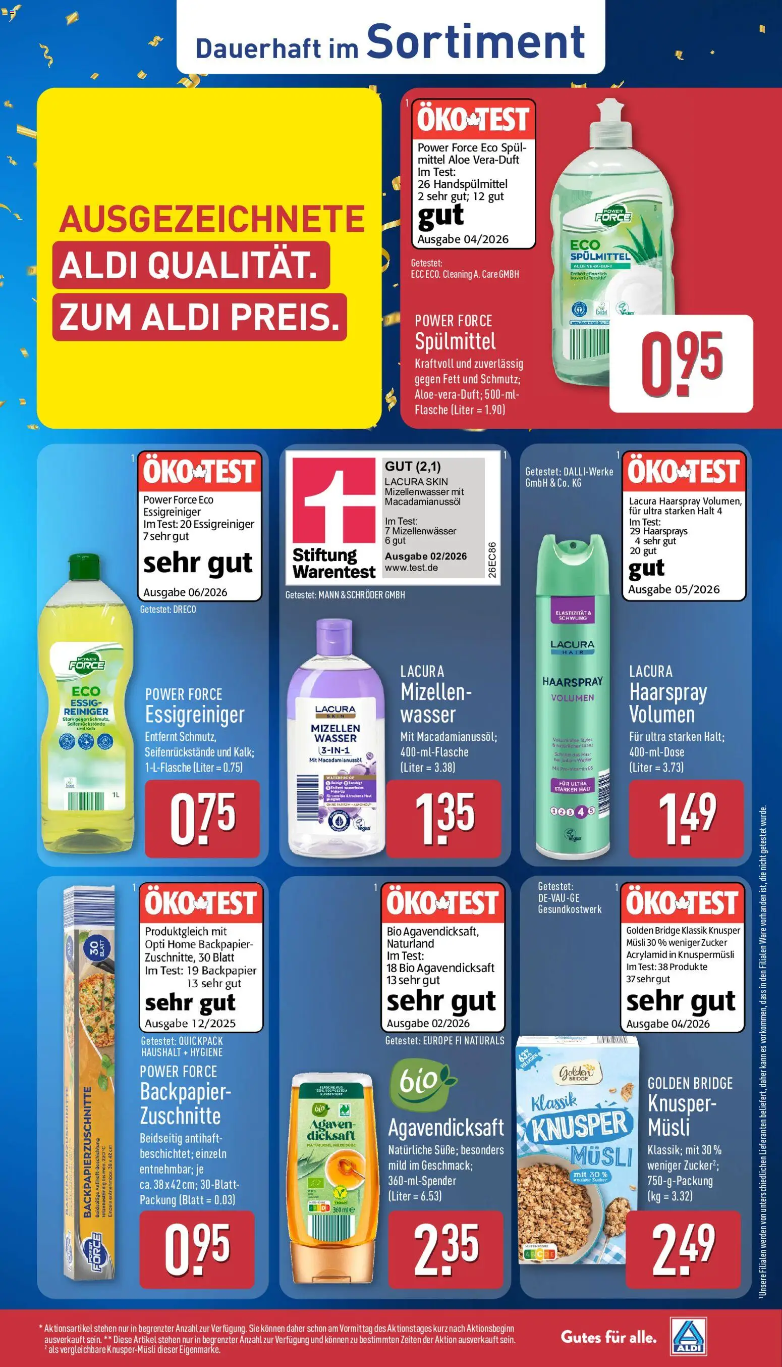 Aldi Prospekt – gültig ab 10.08.2026 | Seite: 11 | Produkte: Musli, Haarspray, Mizellenwasser, Zucker