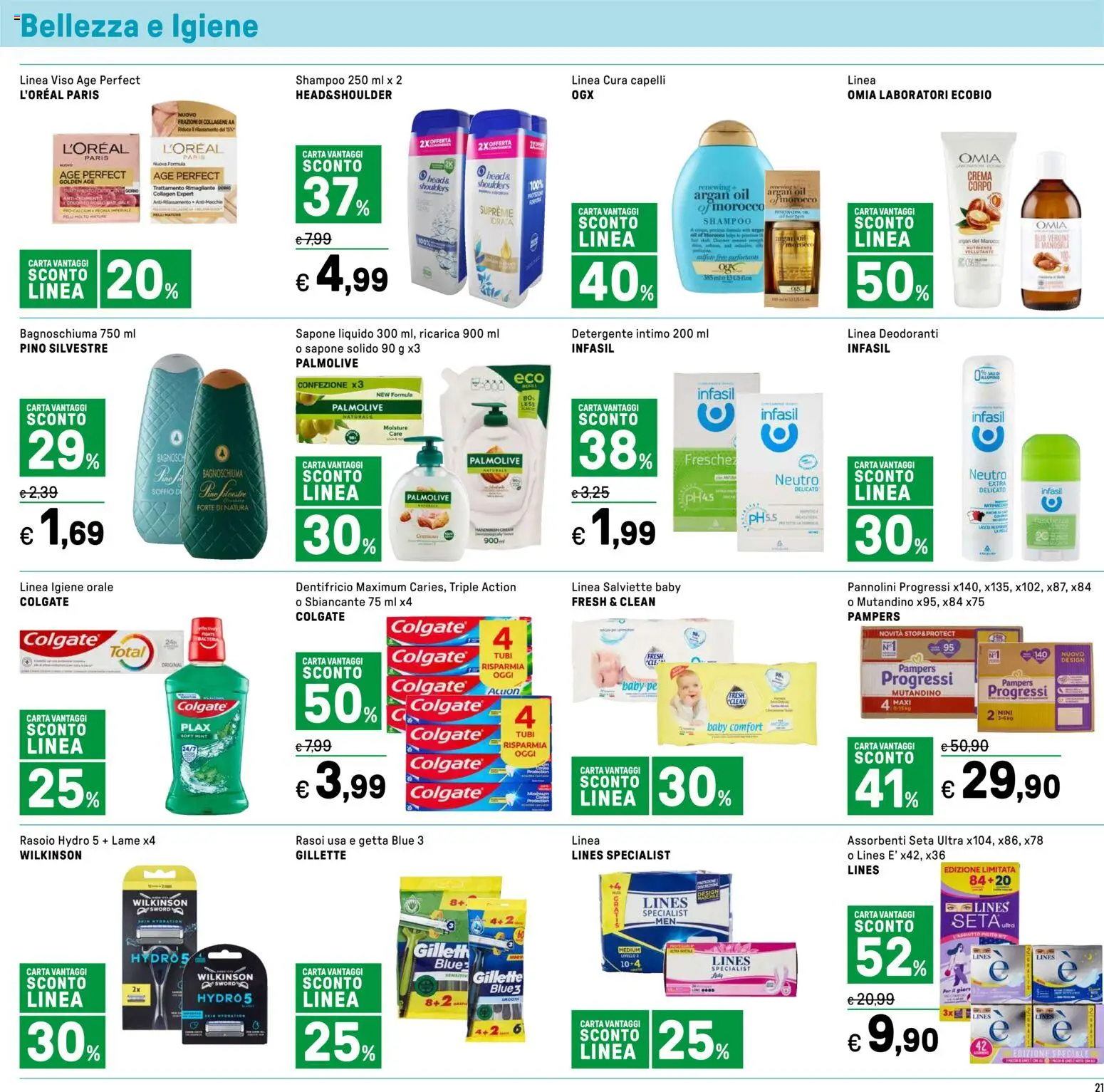 Volantino Iper del 11.05.2026 | Pagina: 21 | Prodotti: Pannolini, Dentifricio, Detergente, Intimo