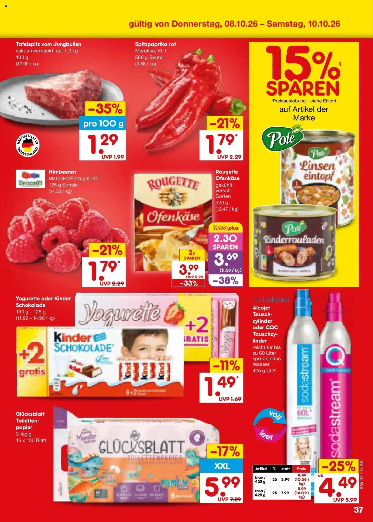 Netto Marken-Discount Prospekt Sindelfingen – gültig ab 05.10.2026 | Seite: 47 | Produkte: Rinderrouladen, Himbeeren, Tafelspitz, Yogurette