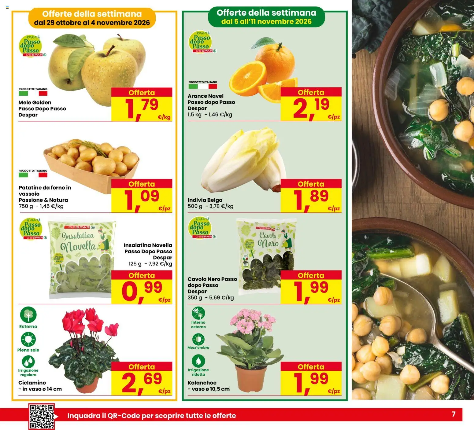 Volantino Eurospar del 29/10/2026 | Pagina: 7 | Prodotti: Mele, Forno, Vassoio, Indivia