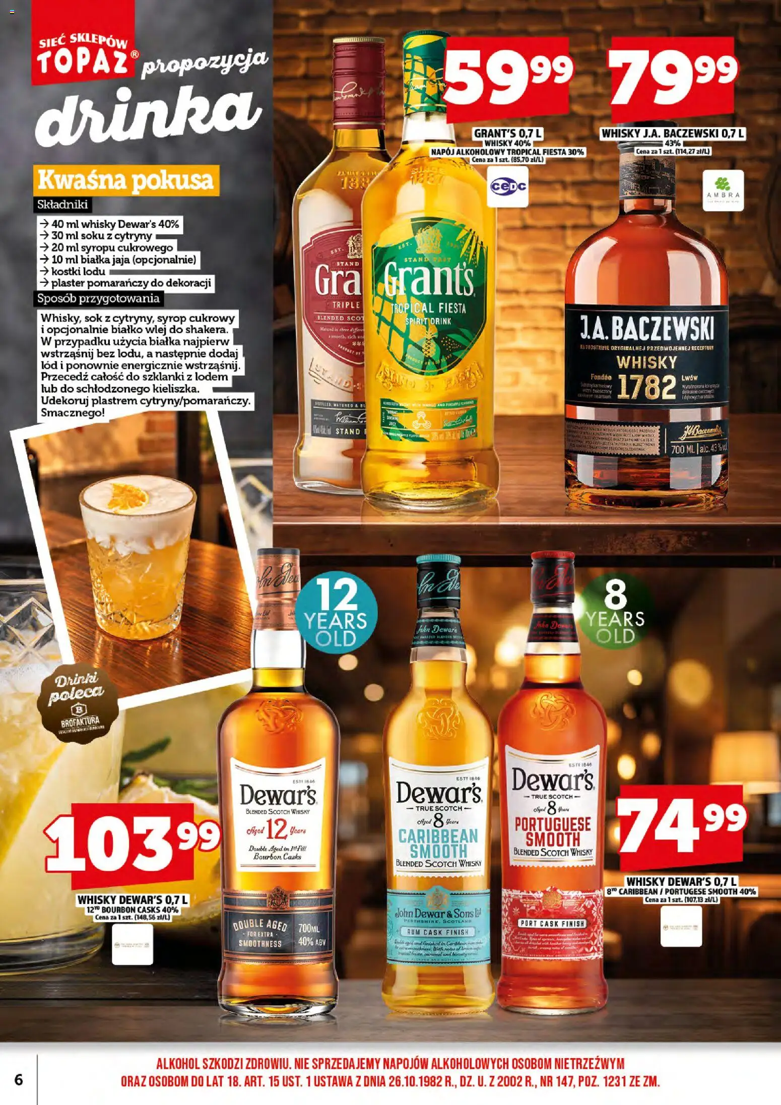 Topaz gazetka alkoholowa od 01.11.2026 | Strona: 8 | Produkty: Grant's, Scotch whisky, Rum, Jaja
