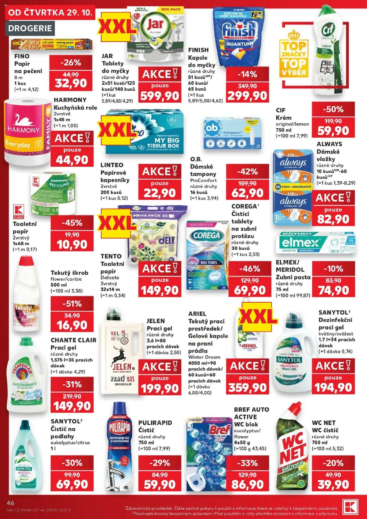 Kaufland leták - Ostrava od 29.10.2026 | Strana: 46 | Produkty: Wc blok, Kapsle, Gelové kapsle na praní, Wc čistič
