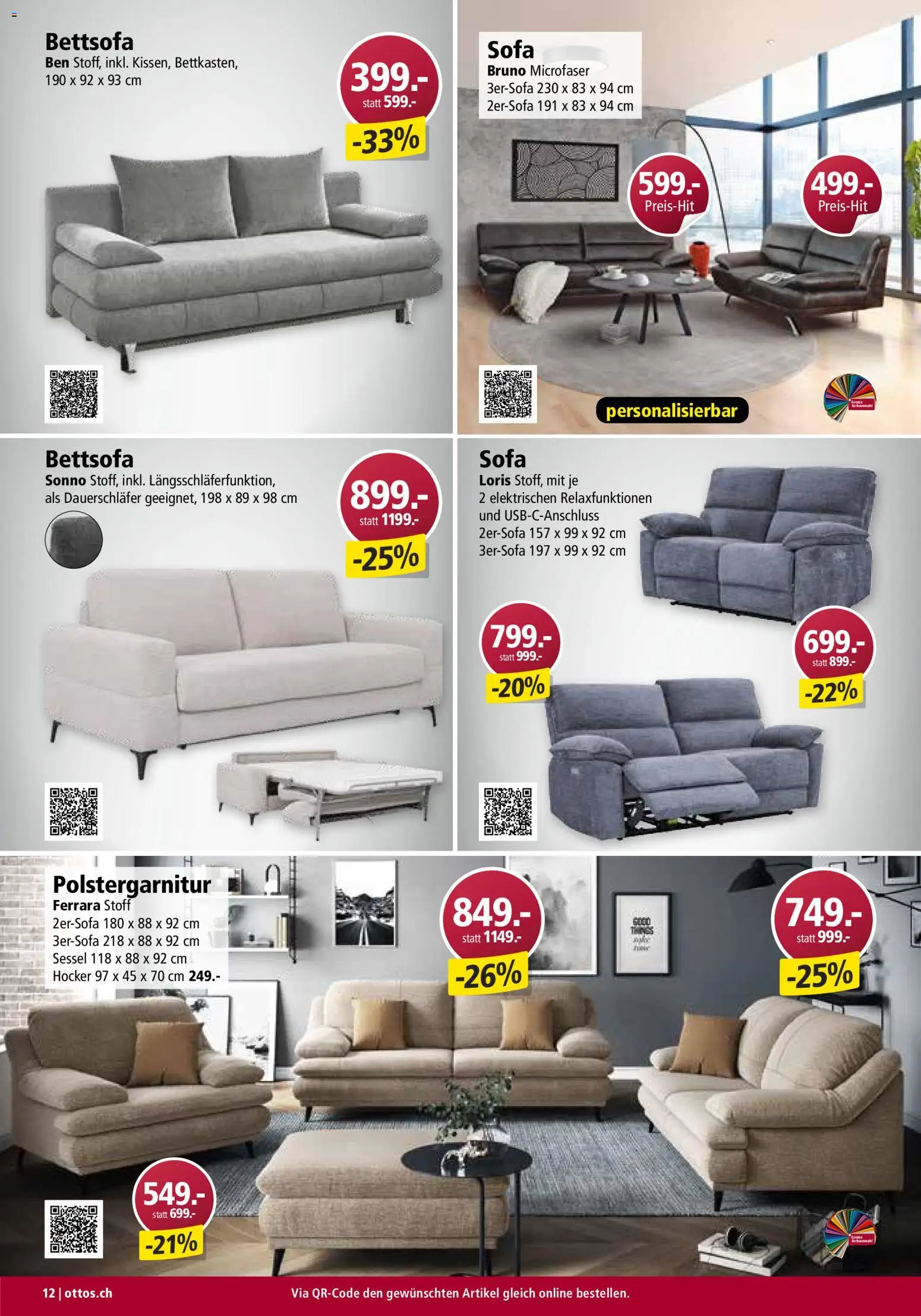Otto's Aktionen Möbelflyer – gültig ab 01.09.2026 | Seite: 12 | Produkte: Hocker, Sofa, Sessel