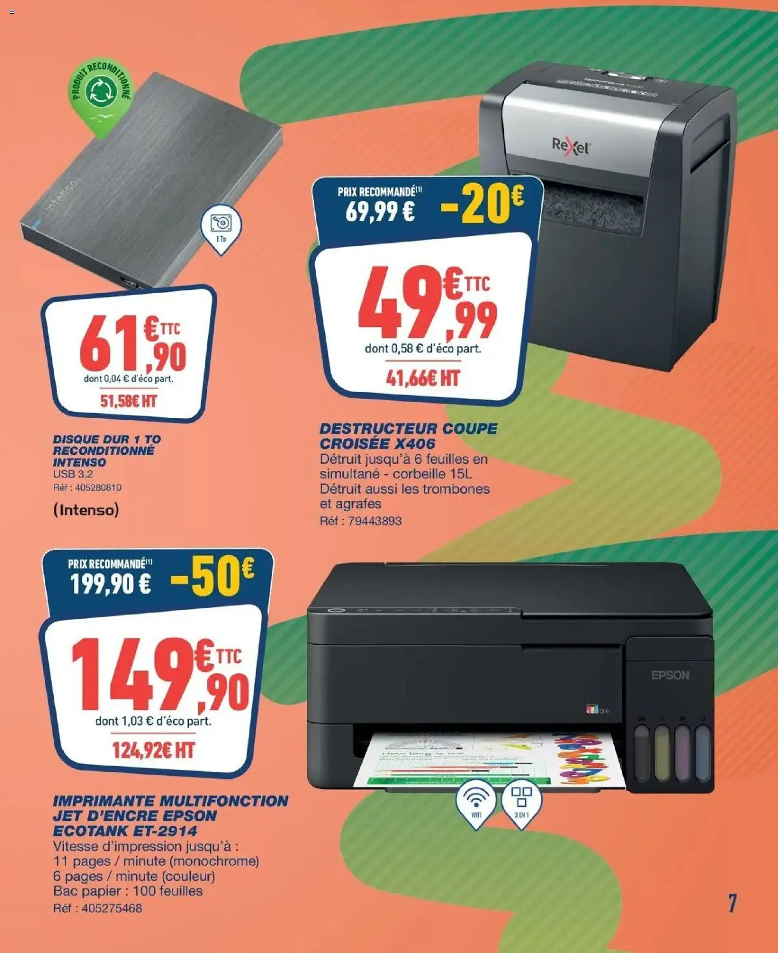 Bureau Vallée - Prix en folie! à partir du 02/11/2026 - promo en ligne | Page: 7 | Produits: Disque dur, USB, Imprimante multifonction, Corbeille