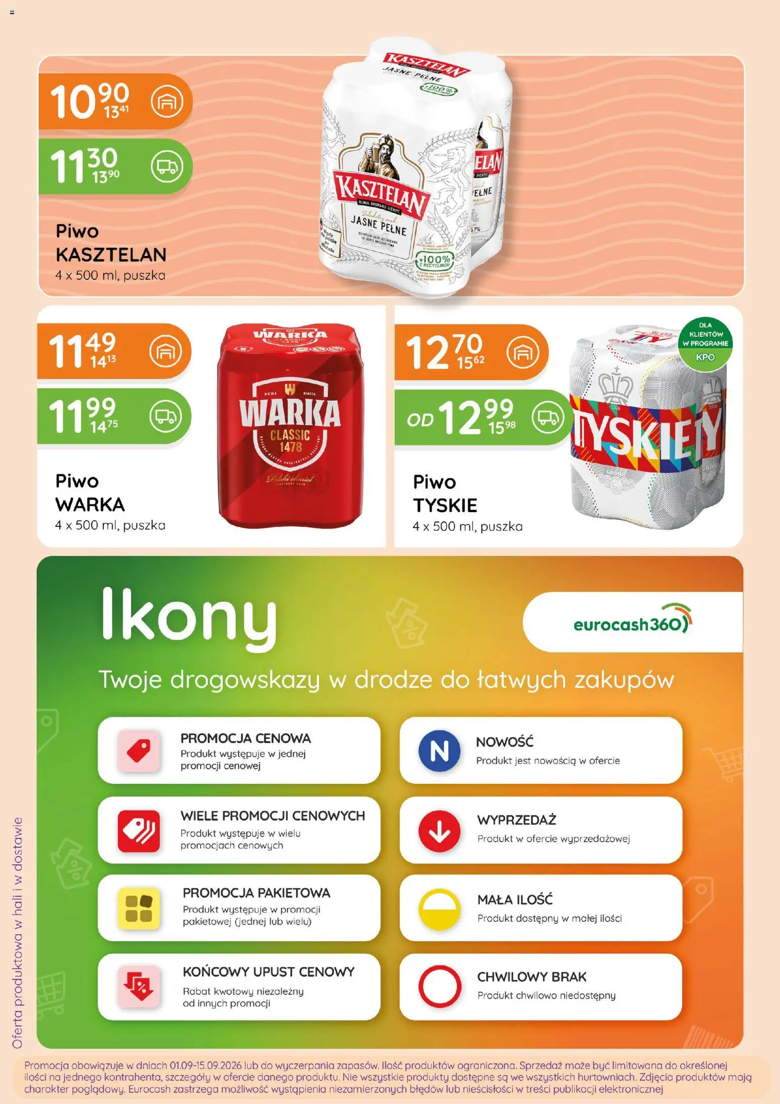 Eurocash gazetka - Ofensywa Alkoholowa od 16.09.2026 | Strona: 4 | Produkty: Warka, Piwo Warka, Tyskie, Piwo