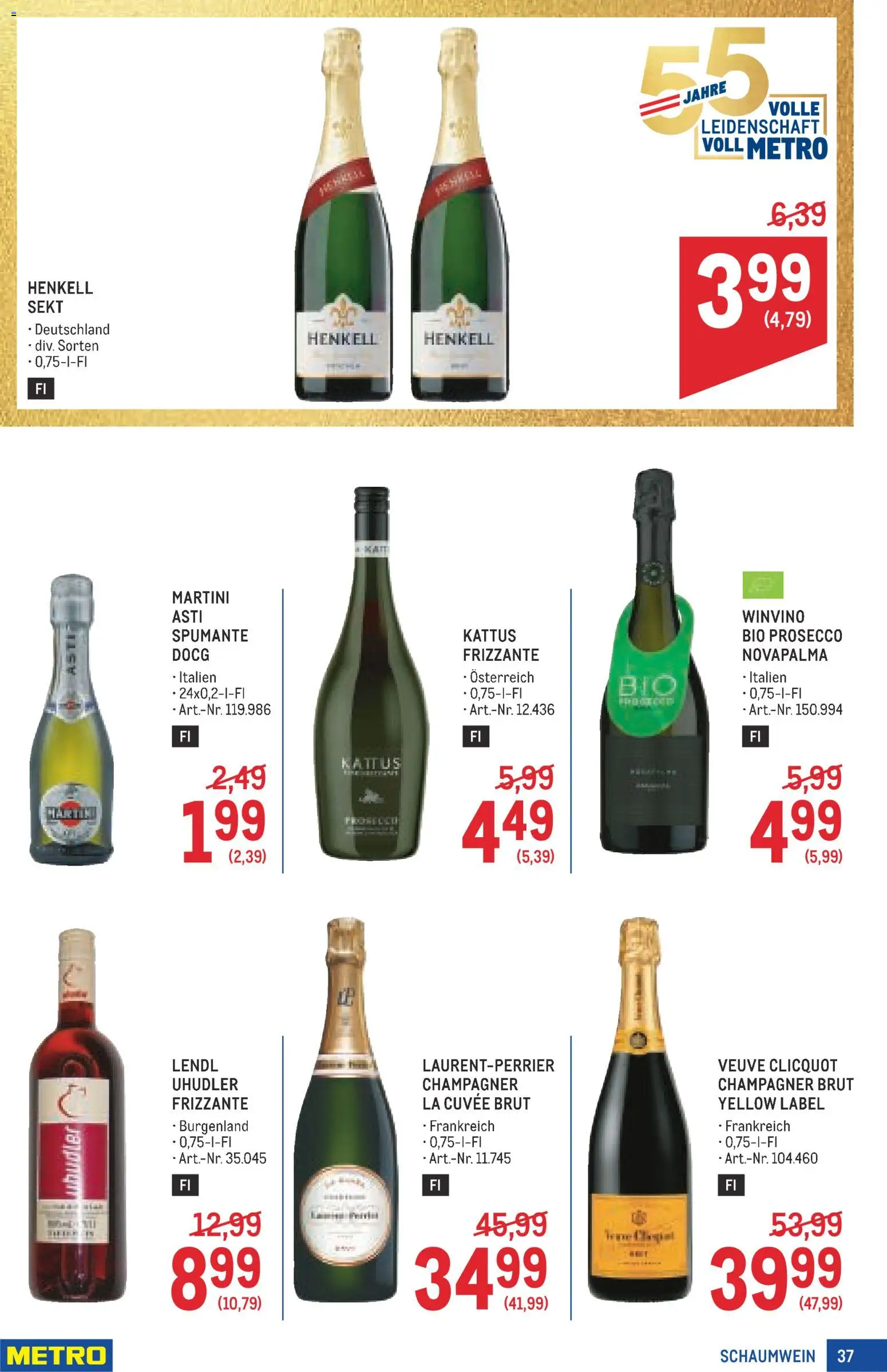 Metro angebote Profi gültig ab 29.10.2026 | Seite: 37 | Produkte: Prosecco