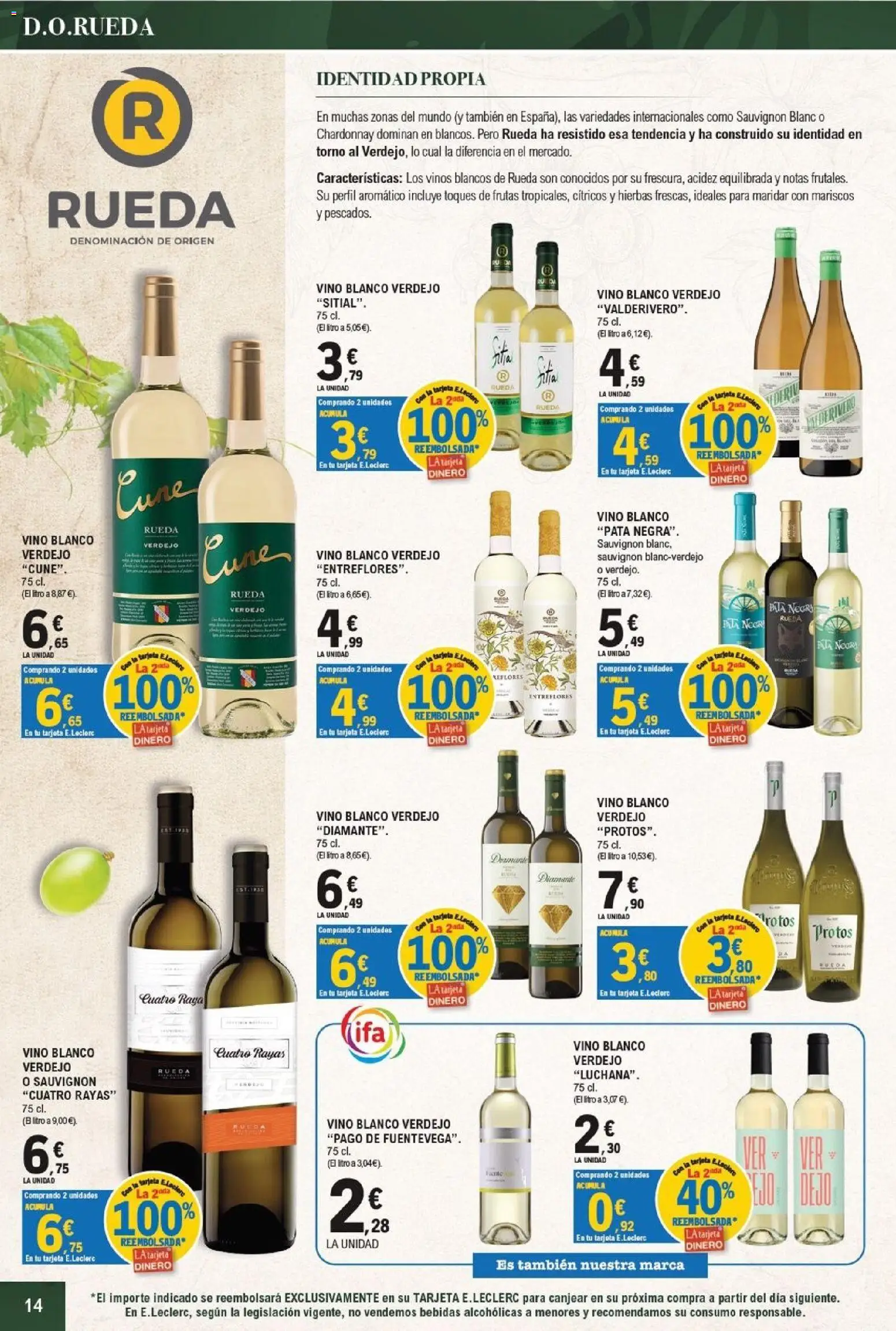 E.Leclerc - León │ válido desde el 21/09/2026 | Página: 14 | Productos: Vino, Cítricos, Bebidas, Hierbas