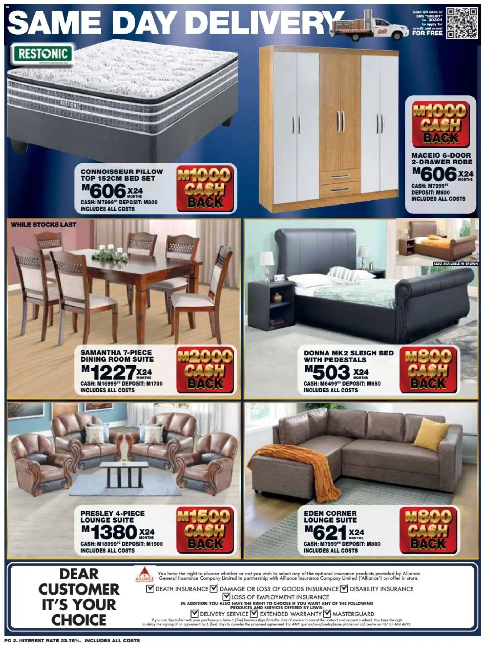 New Lewis Stores catalogue – valid from 11.05.2026 | Page: 2 | Products: Bed, Pillow, Dining room suite, Lounge suite