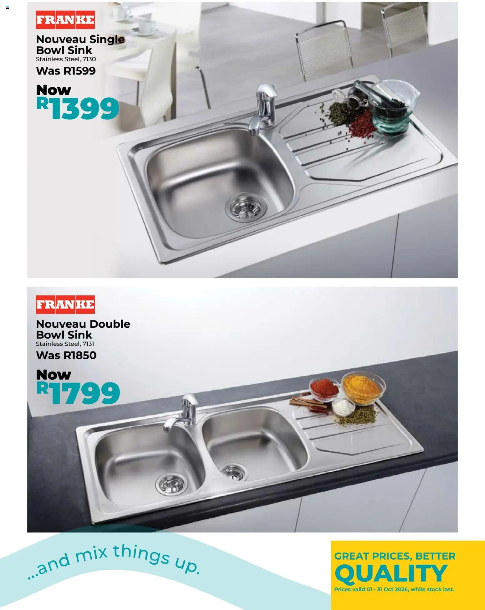 New Gelmar catalogue – valid from 01/10/2026 | Page: 7 | Products: Bowl, Sink, Stock