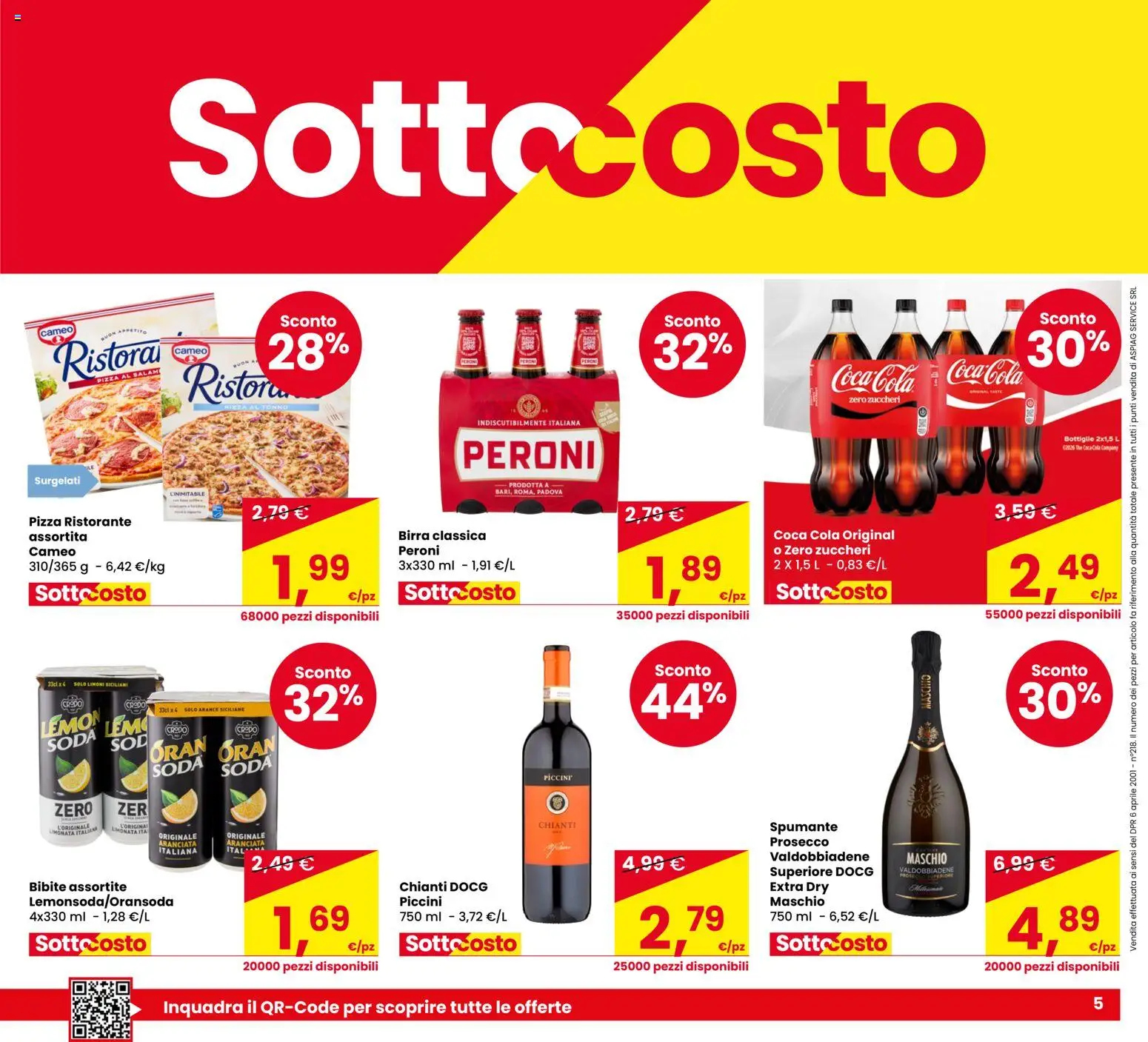 Volantino Eurospar del 01/10/2026 | Pagina: 5 | Prodotti: Pizza, Birra, Bibite, Limoni