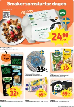 Coop erbjudanden - Förhandsvisning av reklamblad från butik Coop aktuell från 26/10/2026 | Sida: 6 | Produkter: Gröt, Ägg, Mjukost, Flingor