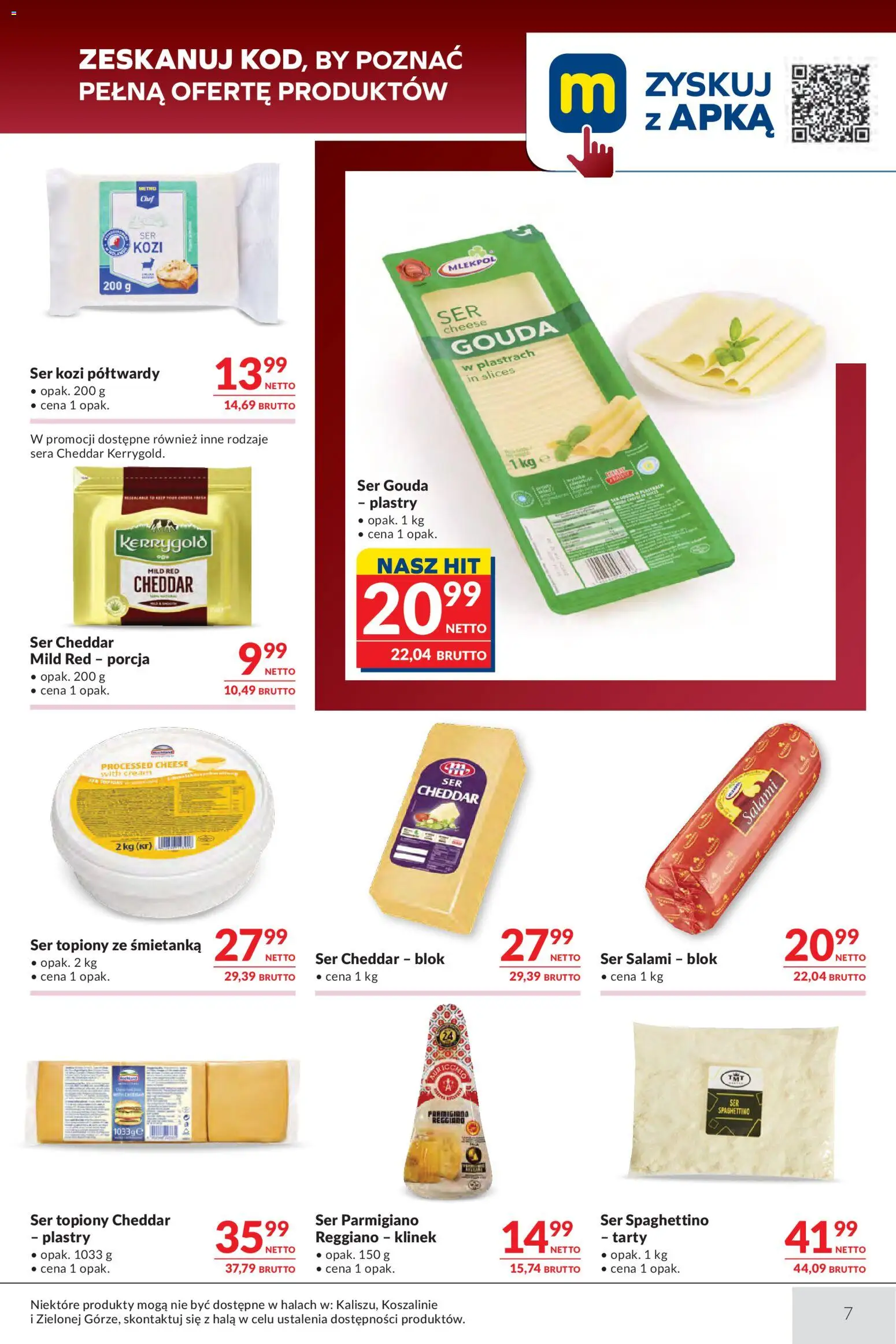 Makro gazetka - Oferta dla Gastronomii od 29.09.2026 | Strona: 7 | Produkty: Ser topiony, Ser, Ser gouda, Ser cheddar