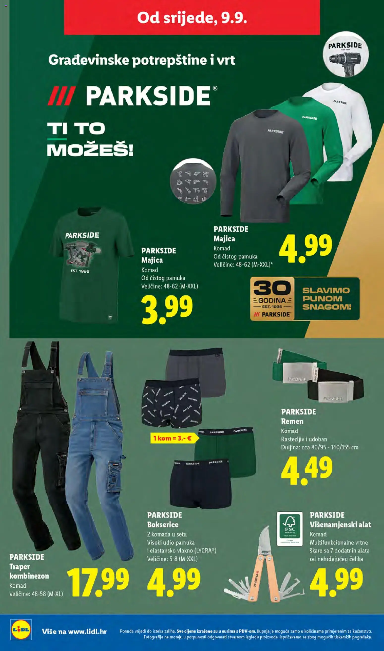 Lidl katalog | vrijedi od 07.09.2026 | Stranica: 48 | Proizvodi: Vrtne skare, Kombinezon, Alat, Škare