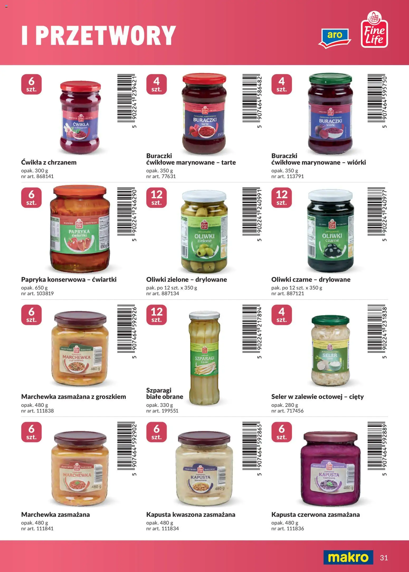 Makro gazetka - Marki własne dla Twojego sklepu od 23.04.2026 | Strona: 31 | Produkty: Kapusta, Papryka konserwowa, Szparagi, Marchewka