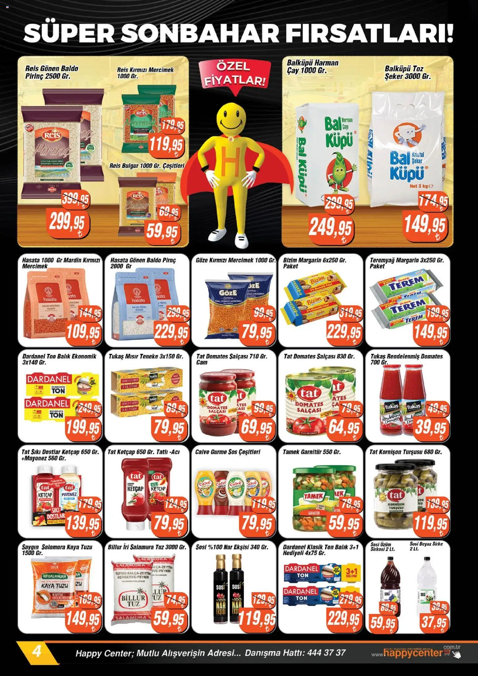 Happy Center Katalog - 07 Ekim 2026 tarihinden itibaren geçerlidir | Sayfa: 4 | Ürünler: Balık, Şeker, Sos, Zeytin