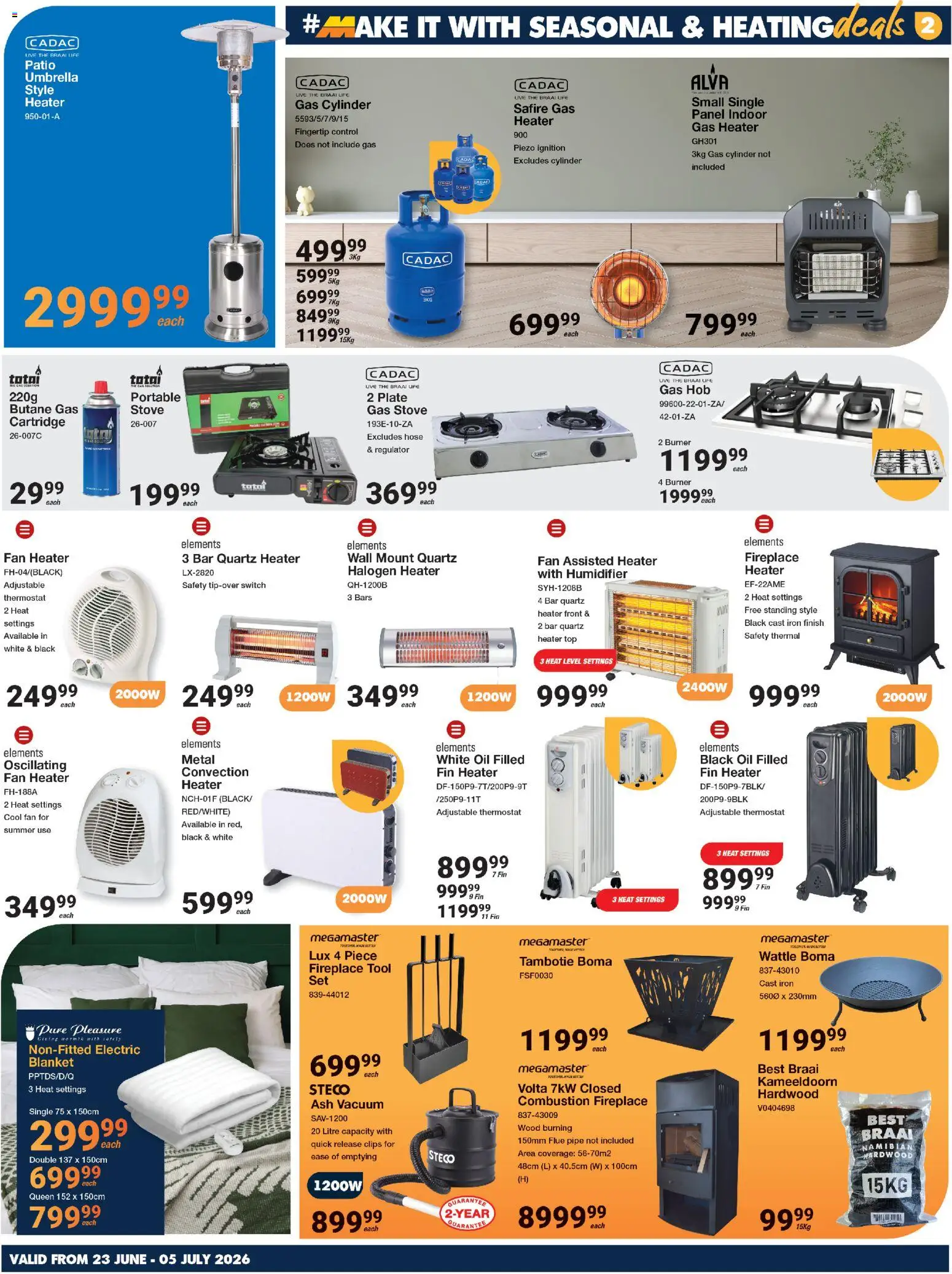 New MICA catalogue – valid from 23/06/2026 | Page: 2 | Products: Stove, Fan heater, Blanket, Pipe