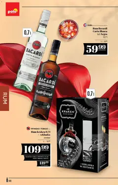 Pogląd oferty "POLOmarket katalog - Alkoholi" - ważna od 21.05.2026 | Strona: 14 | Produkty: Szklanka, Rum Bacardi, Rum Kraken, Rum