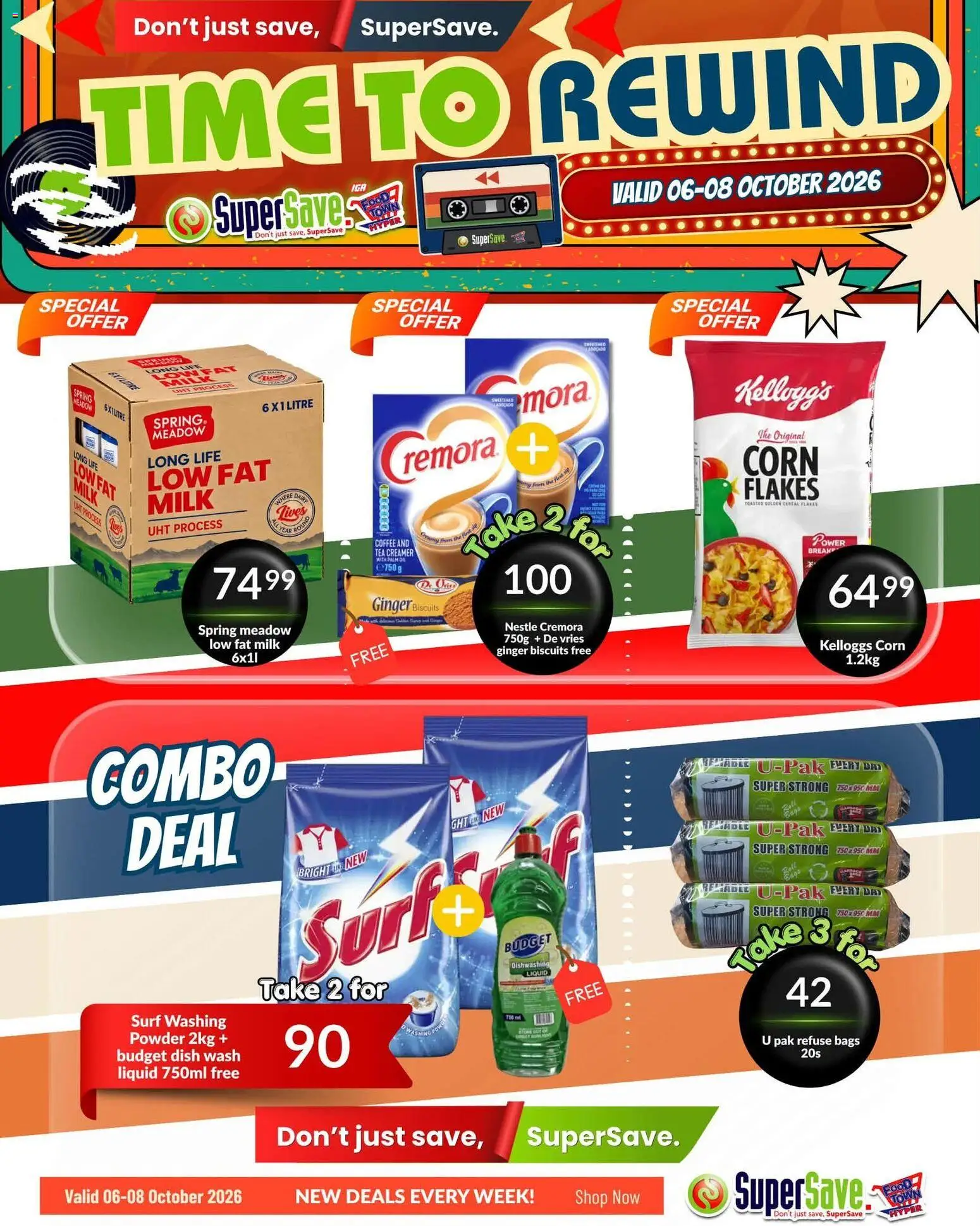 New Super Save catalogue – valid from 06/10/2026 | Page: 1 | Products: Meadow, Milk, Coffee, Flakes