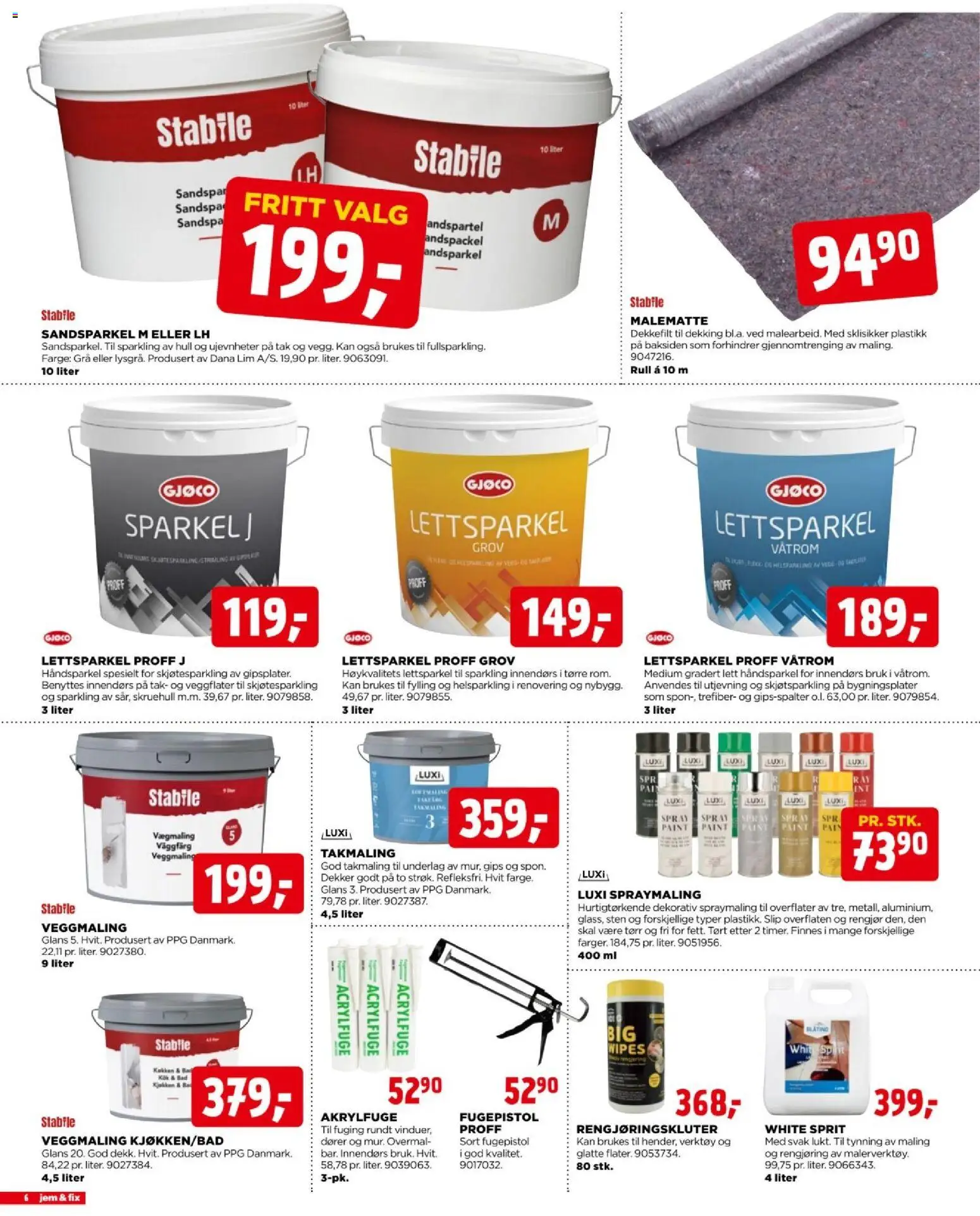 {H1} | Side: 6 | Produkter: Verktøy, Rengjøringskluter, Ved, Dører