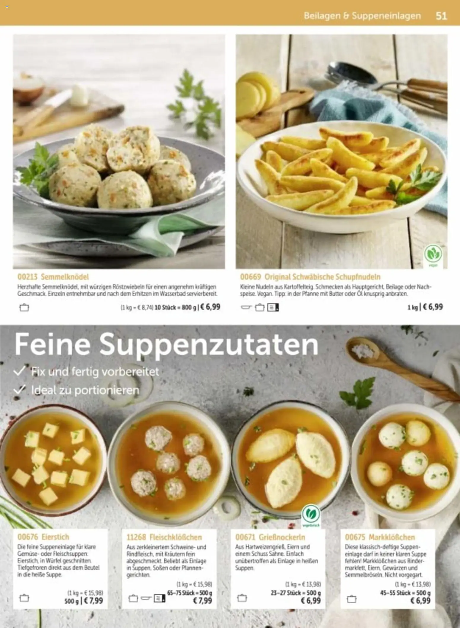 Bofrost Katalog – gültig ab 06.03.2026 | Seite: 51 | Produkte: Beilagen, Öl, Gemüse, Nudeln