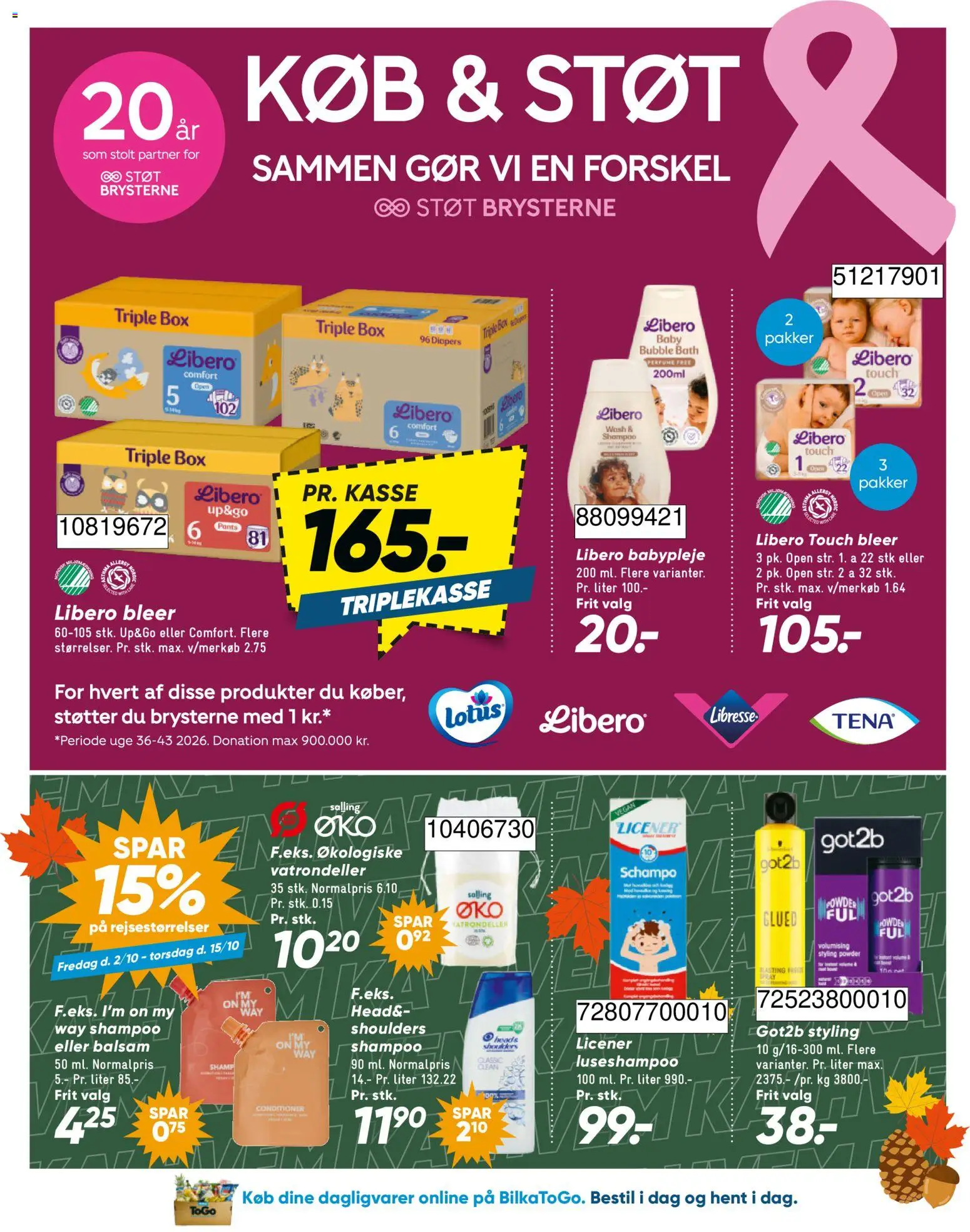 Bilka tilbudsavis – gyldig fra 02/10/2026 | Side: 19 | Produkter: Dagligvarer, Shampoo, Balsam, Søm