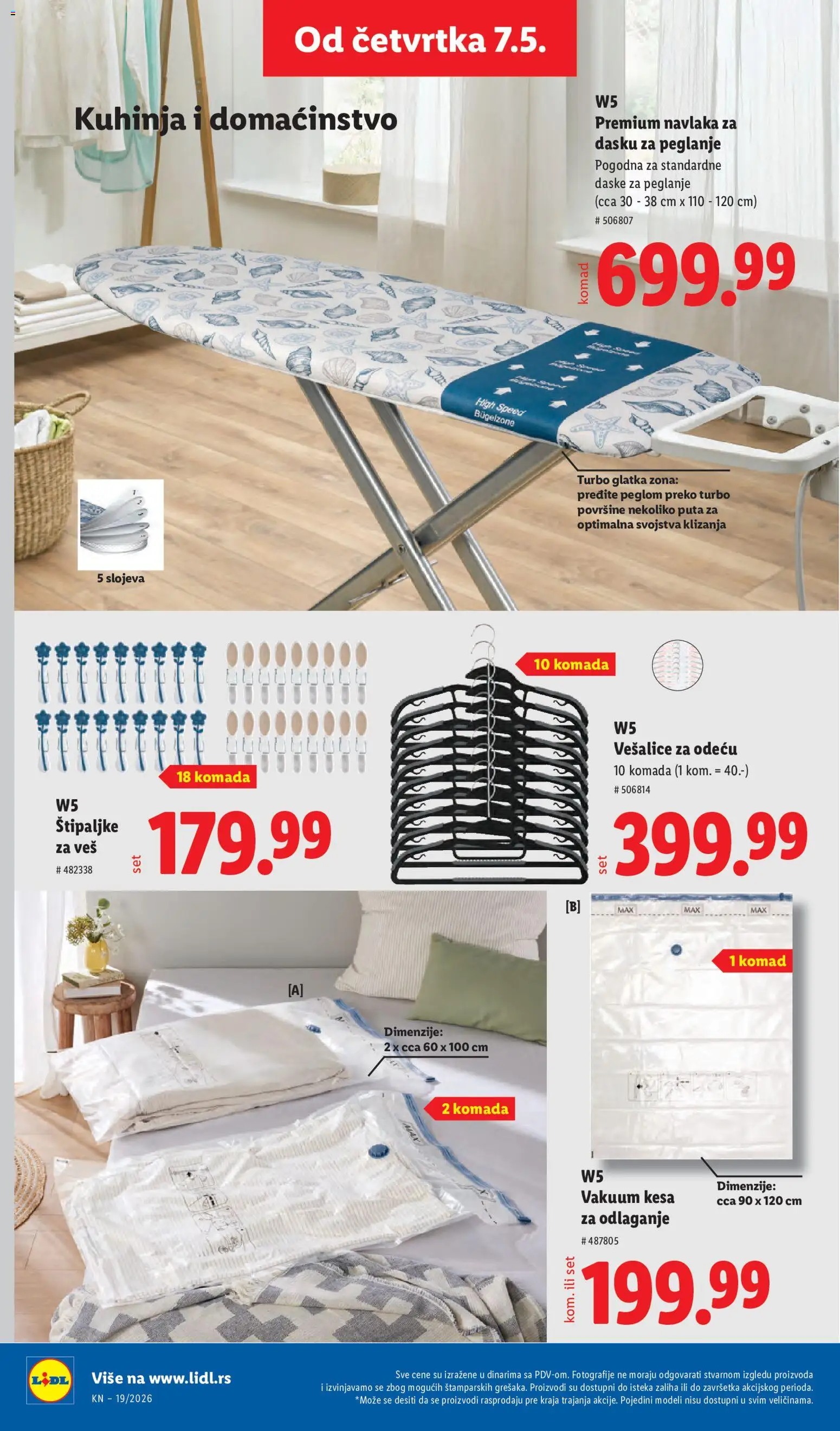 Lidl katalog - važi od 07.05.2026 | Strana: 72 | Proizvode: W5, Kuhinja, Navlaka za dasku za peglanje