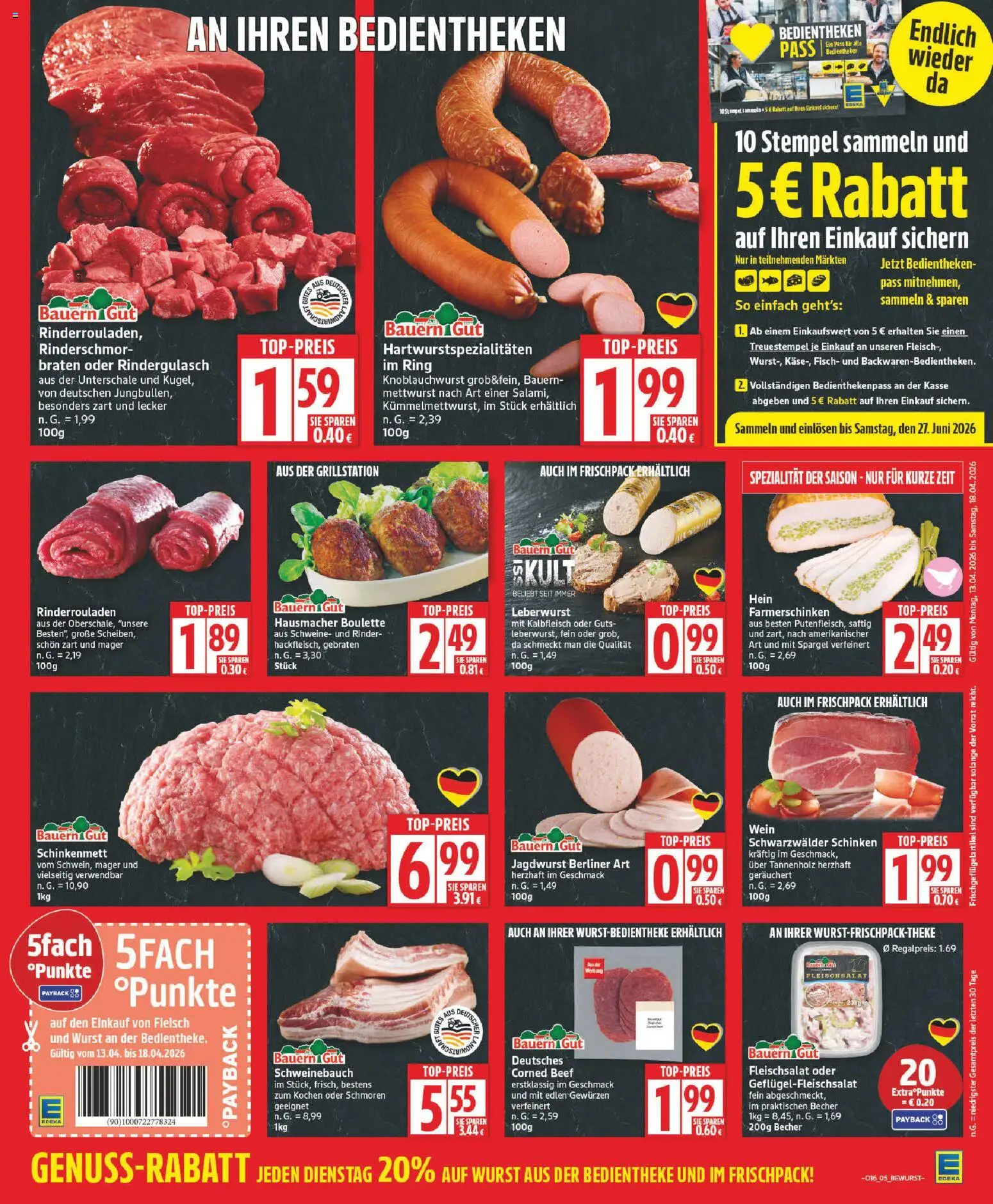 Edeka Prospekt 	 – gültig ab 13.04.2026 | Seite: 5 | Produkte: Berliner, Theke, Wurst, Fleisch