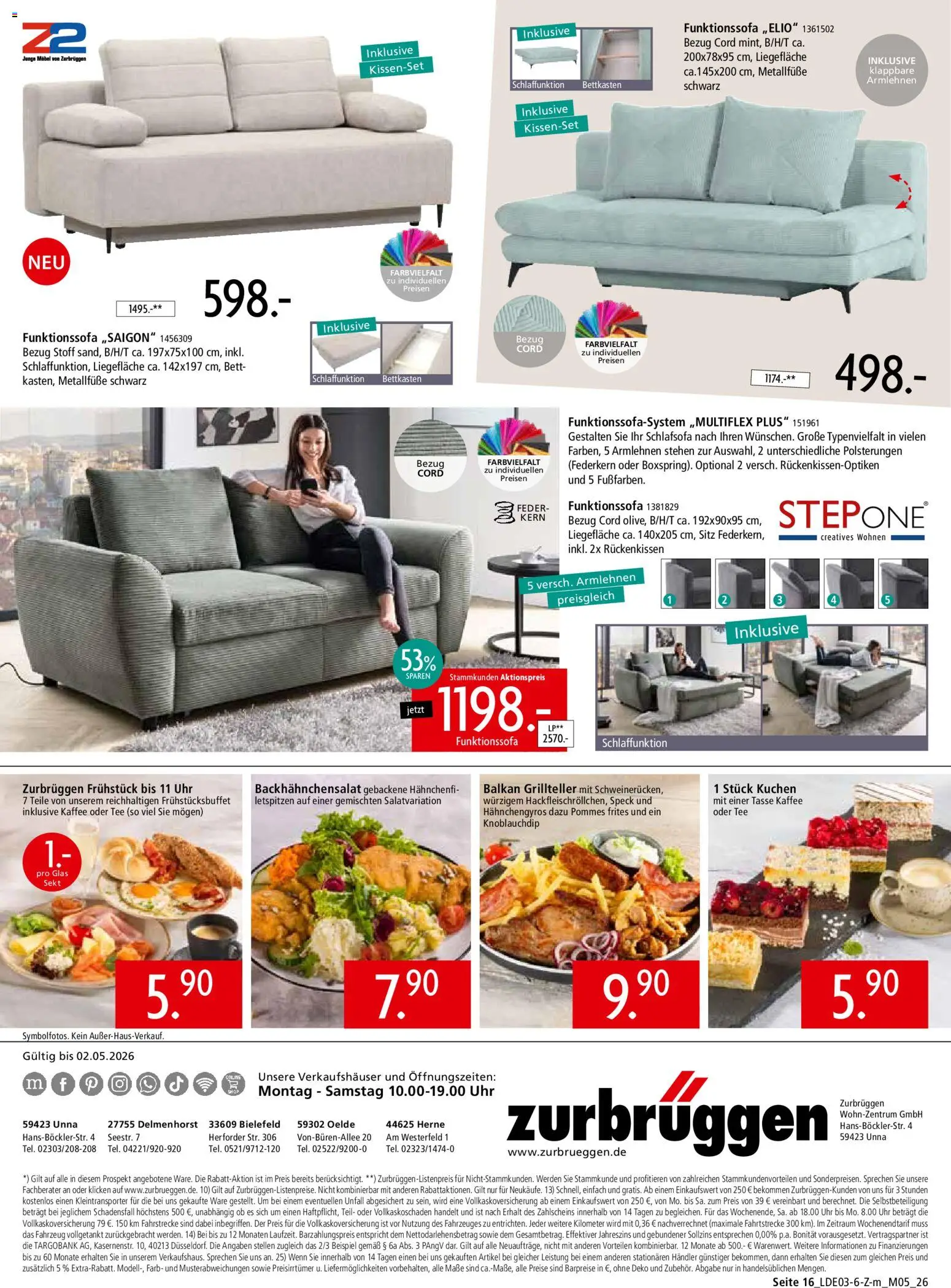 Zurbrüggen Prospekt 	 – gültig ab 28.03.2026 | Seite: 40 | Produkte: Bett, Sekt, Pommes, Uhr