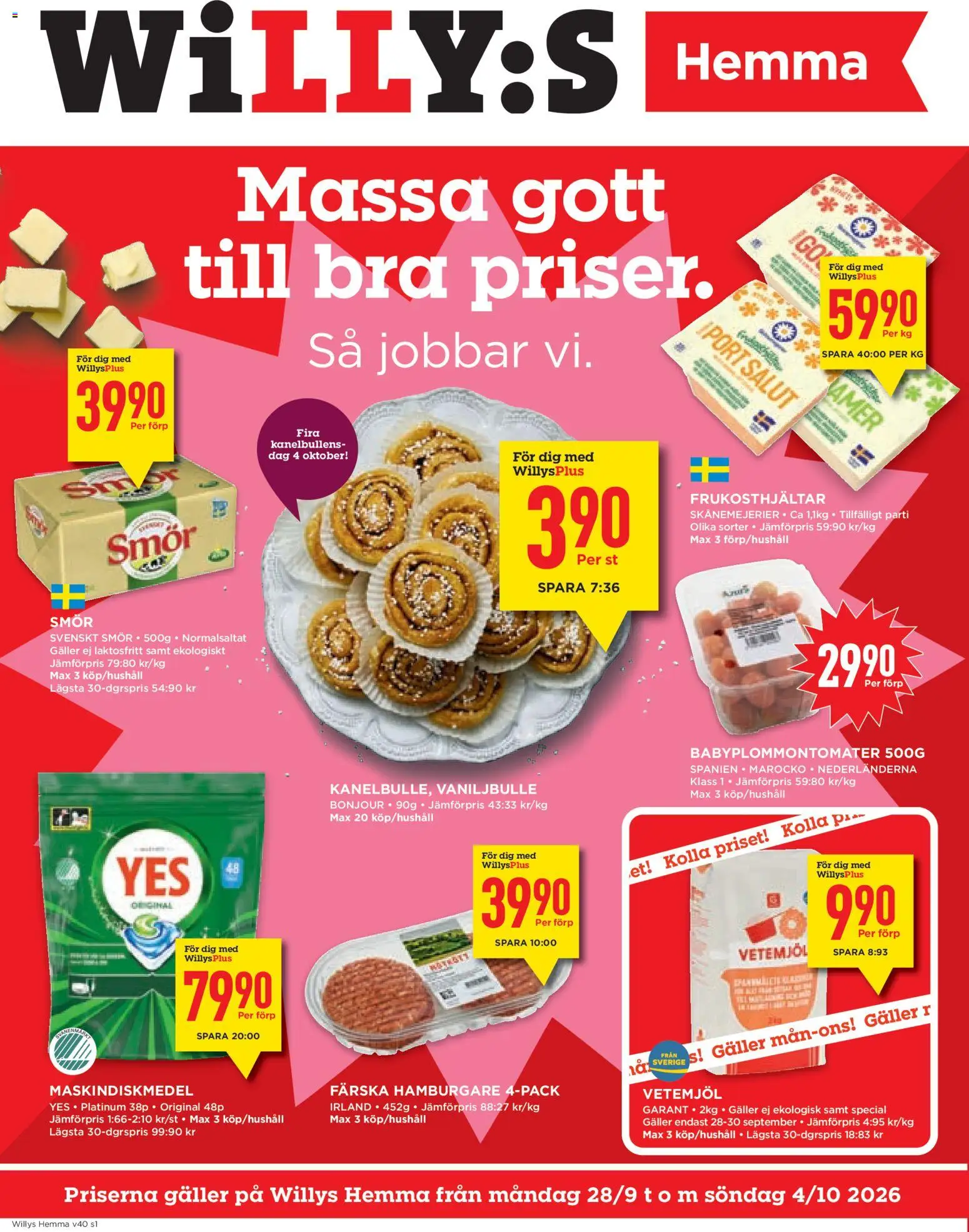 Willys reklamblad aktuell från 28/09/2026 | Sida: 1