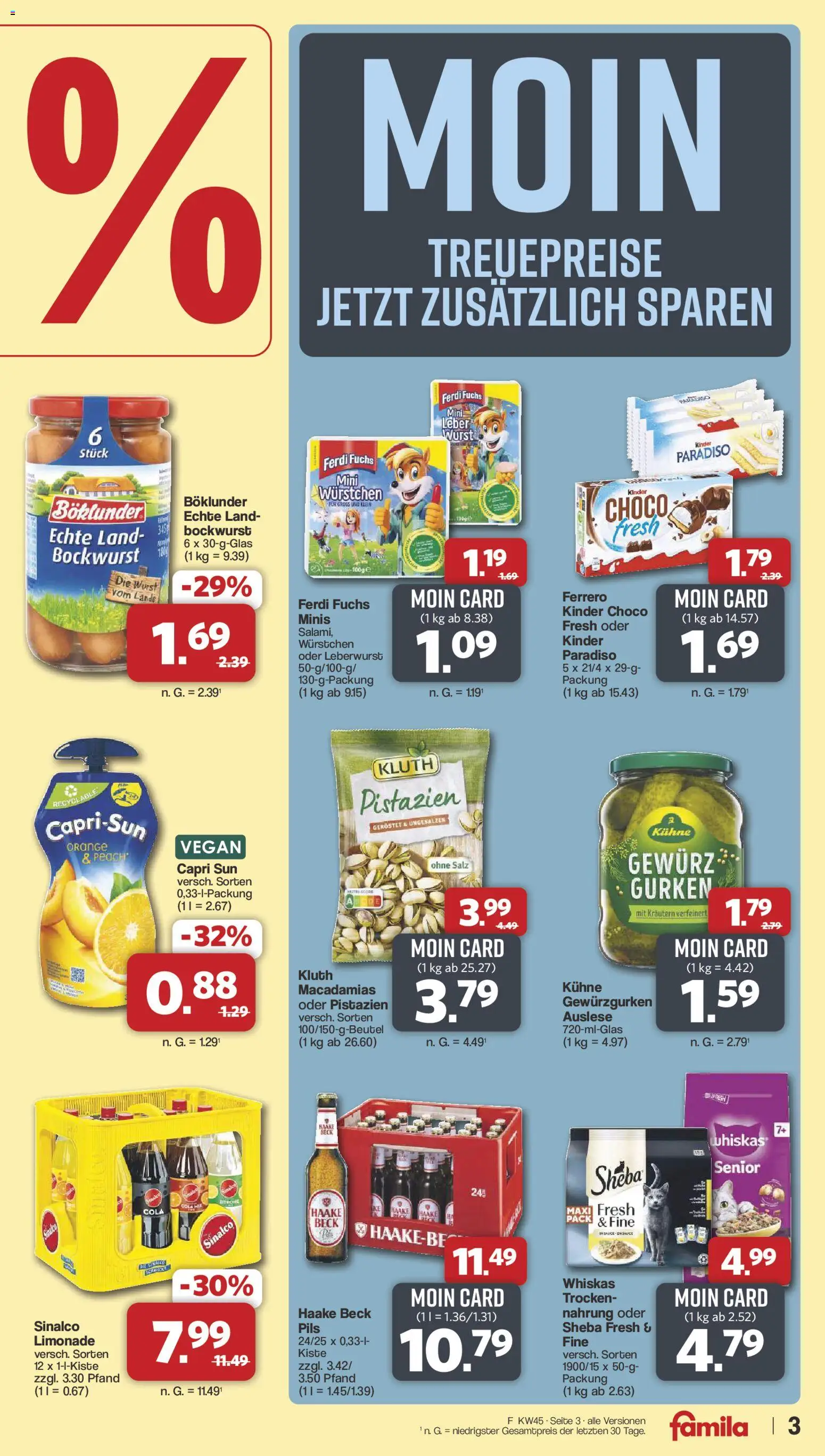 Famila Nordwest Kusten Days – gültig ab 02.11.2026 | Seite: 3 | Produkte: Capri sun, Cola, Pils, Gurken