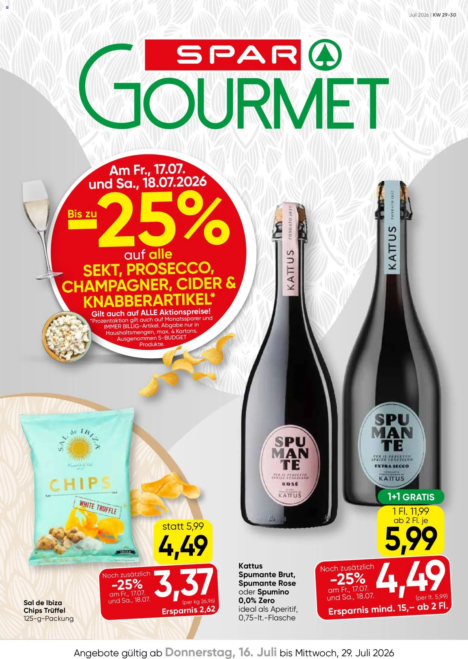SPAR Gourmet Flugblatt gültig ab 16.07.2026 | Seite: 1 | Produkte: Chips