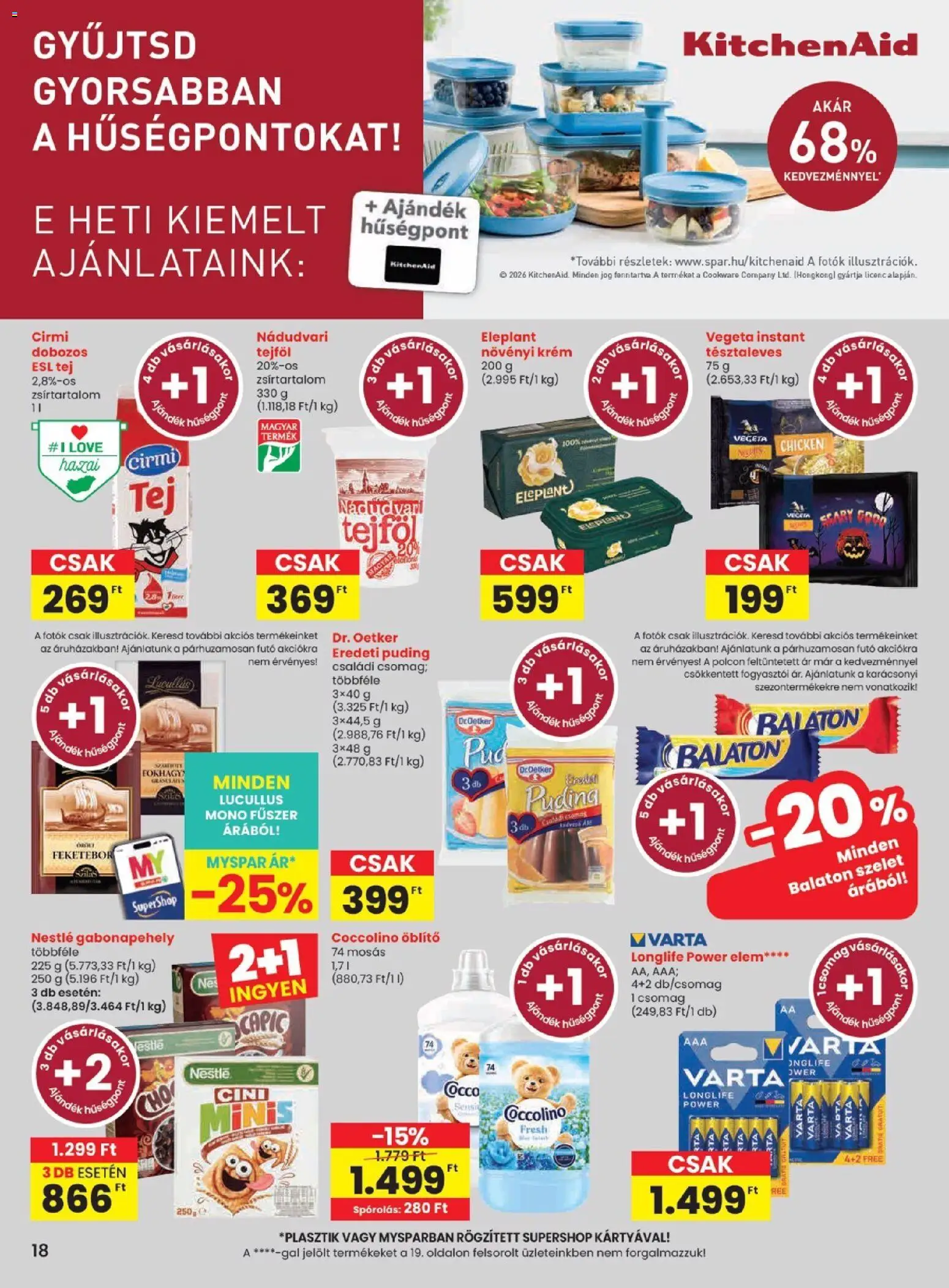 Spar akciós ujság - amely érvényes a következő dátumtól: 2026.10.22. | Oldal: 18