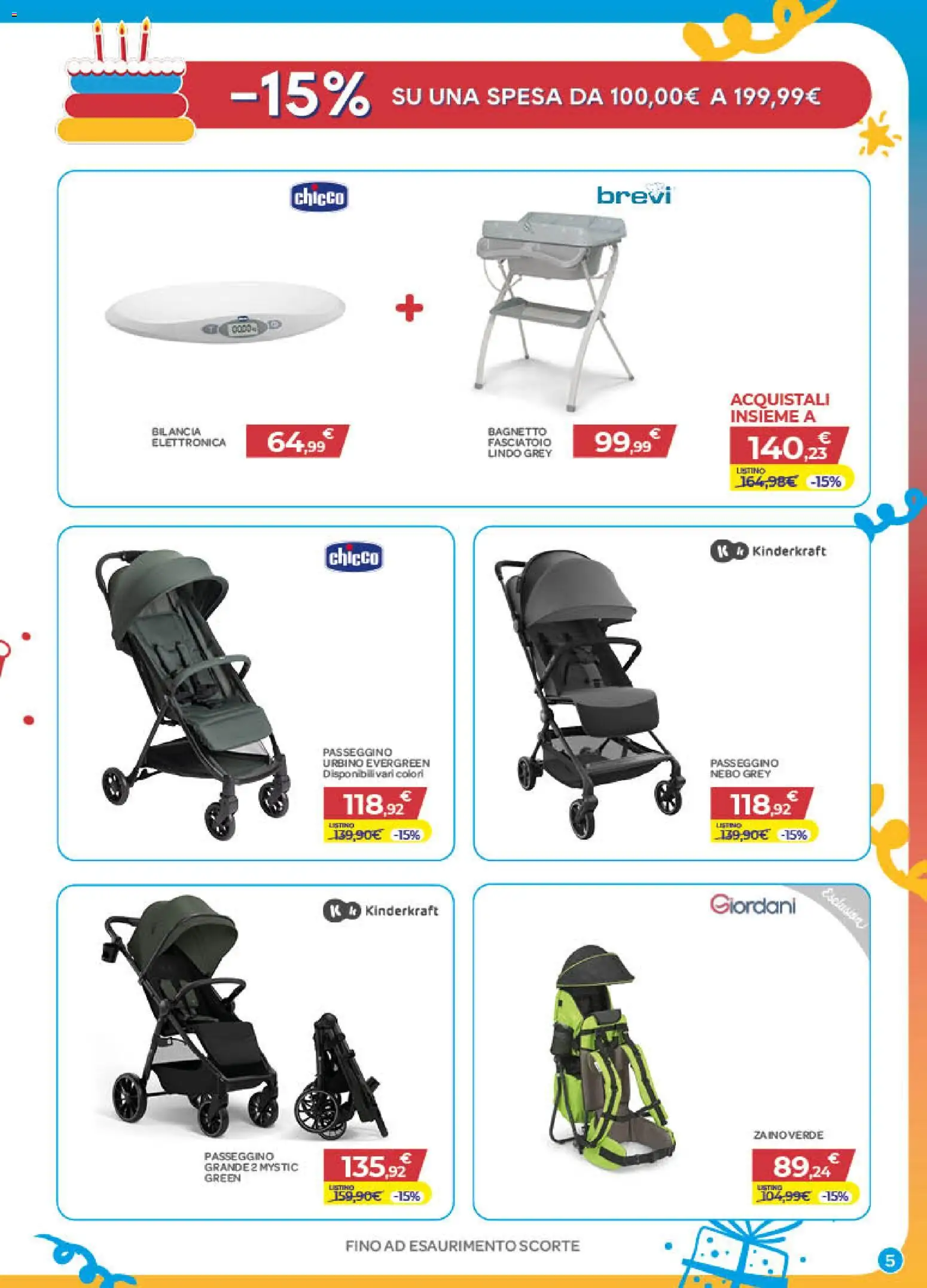 Volantino Bimbo store del 01/10/2026 | Pagina: 5 | Prodotti: Passeggino, Bagnetto, Bilancia, Fasciatoio