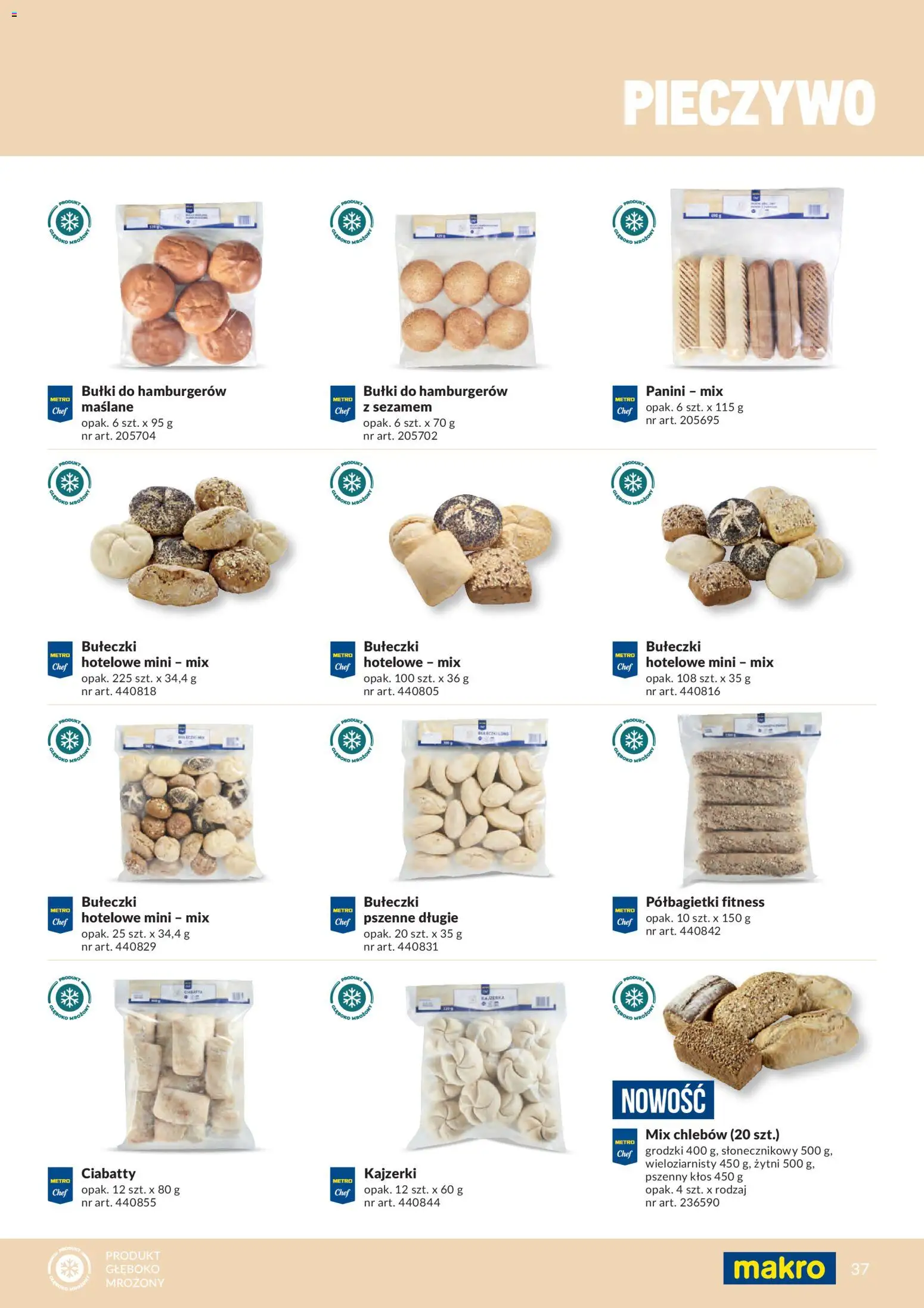 Makro gazetka - Produktów marek własnych dla profesjonalnej Gastronomii od 01.03.2026 | Strona: 37 | Produkty: Pieczywo, Bułki, Panini