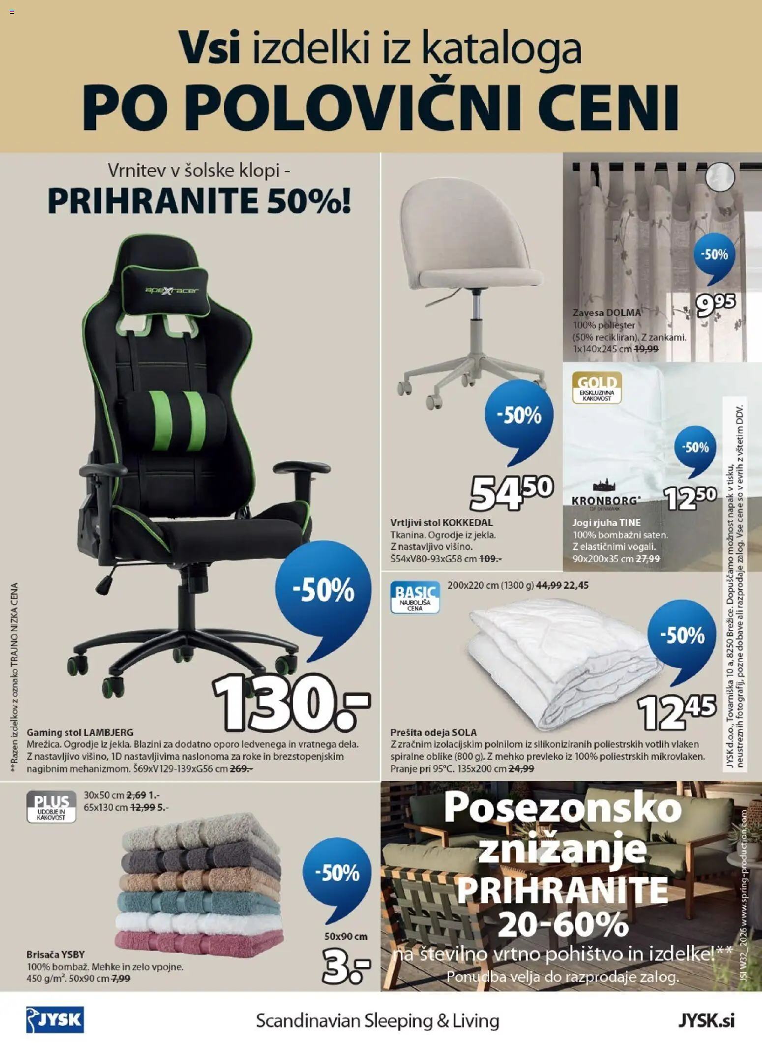 Novi JYSK katalog ponudbe – veljaven od 05.08.2026 | Stran: 12 | Izdelki: Odeja, Rjuha, Jogi, Vrtno pohistvo