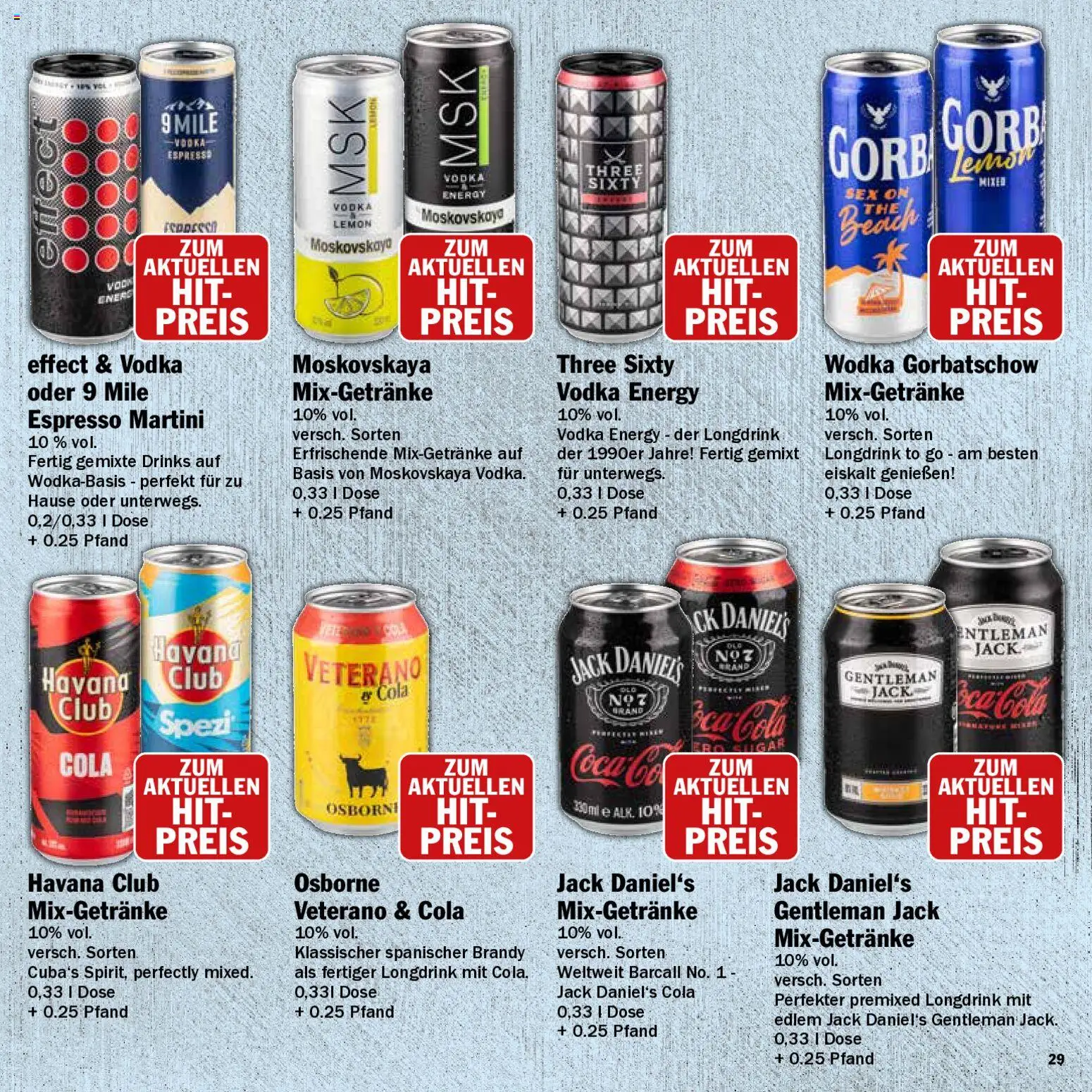 HIT Grillbroschüre – gültig ab 10.08.2026 | Seite: 29 | Produkte: Energy, Wodka gorbatschow, Vodka, Wodka
