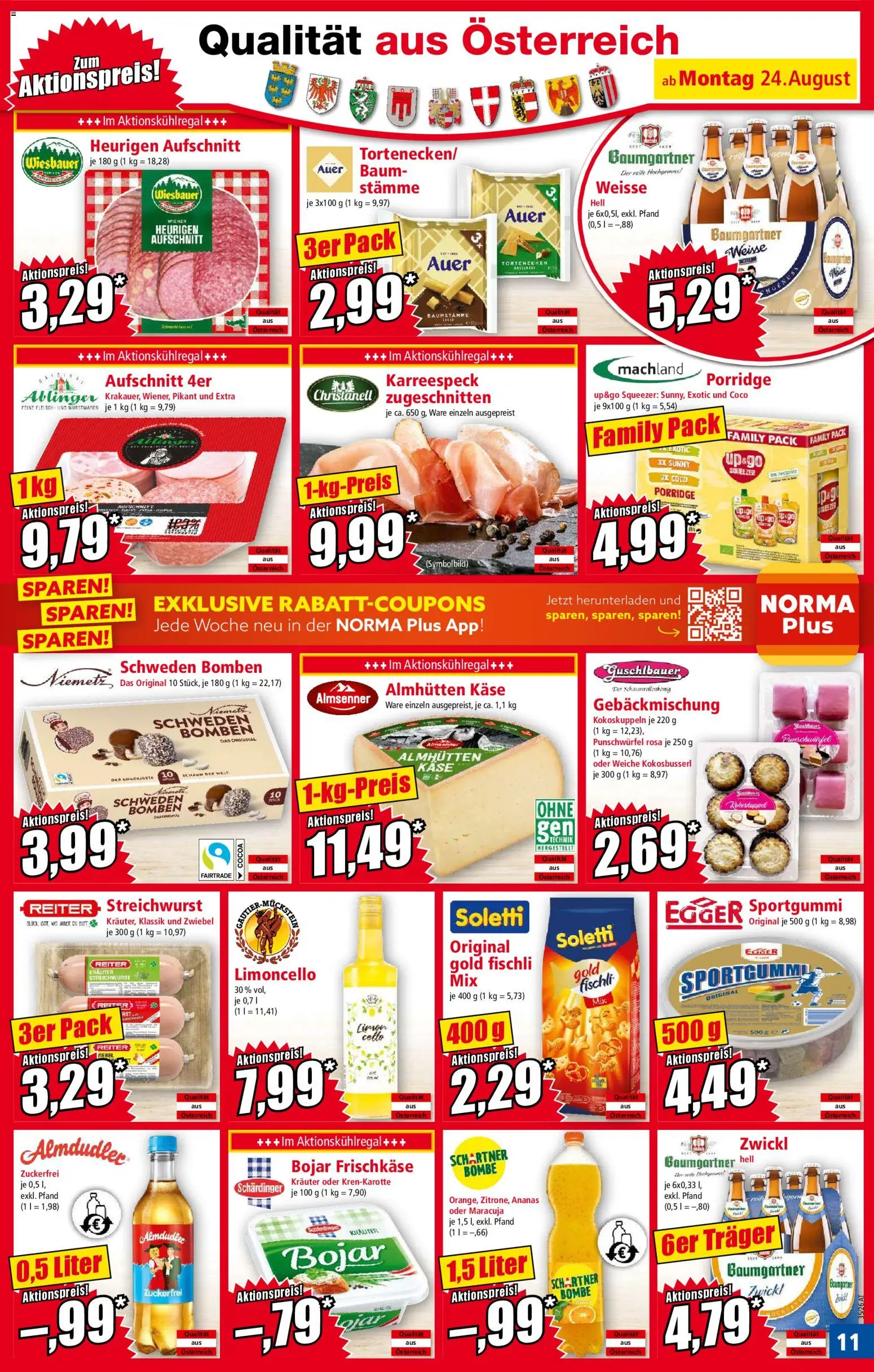 Norma Flugblatt gültig ab 24.08.2026 | Seite: 11 | Produkte: Käse, Ananas