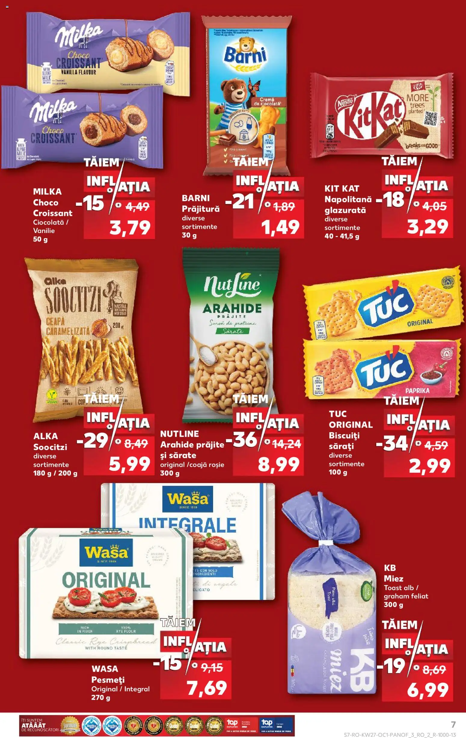 Noul catalog Kaufland – valabil de la 01.07.2026 | Pagină: 7 | Produse: Prăjitură, Arahide, Biscuiți, Ceapă