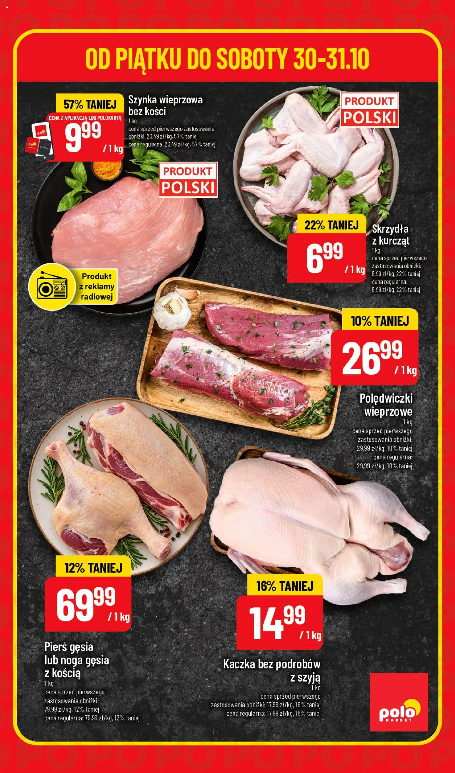 Nowa POLOmarket gazetka od jutra 29.10.2026 | Strona: 3 | Produkty: Szynka wieprzowa, Szynka, Polędwiczki wieprzowe, Polędwiczki